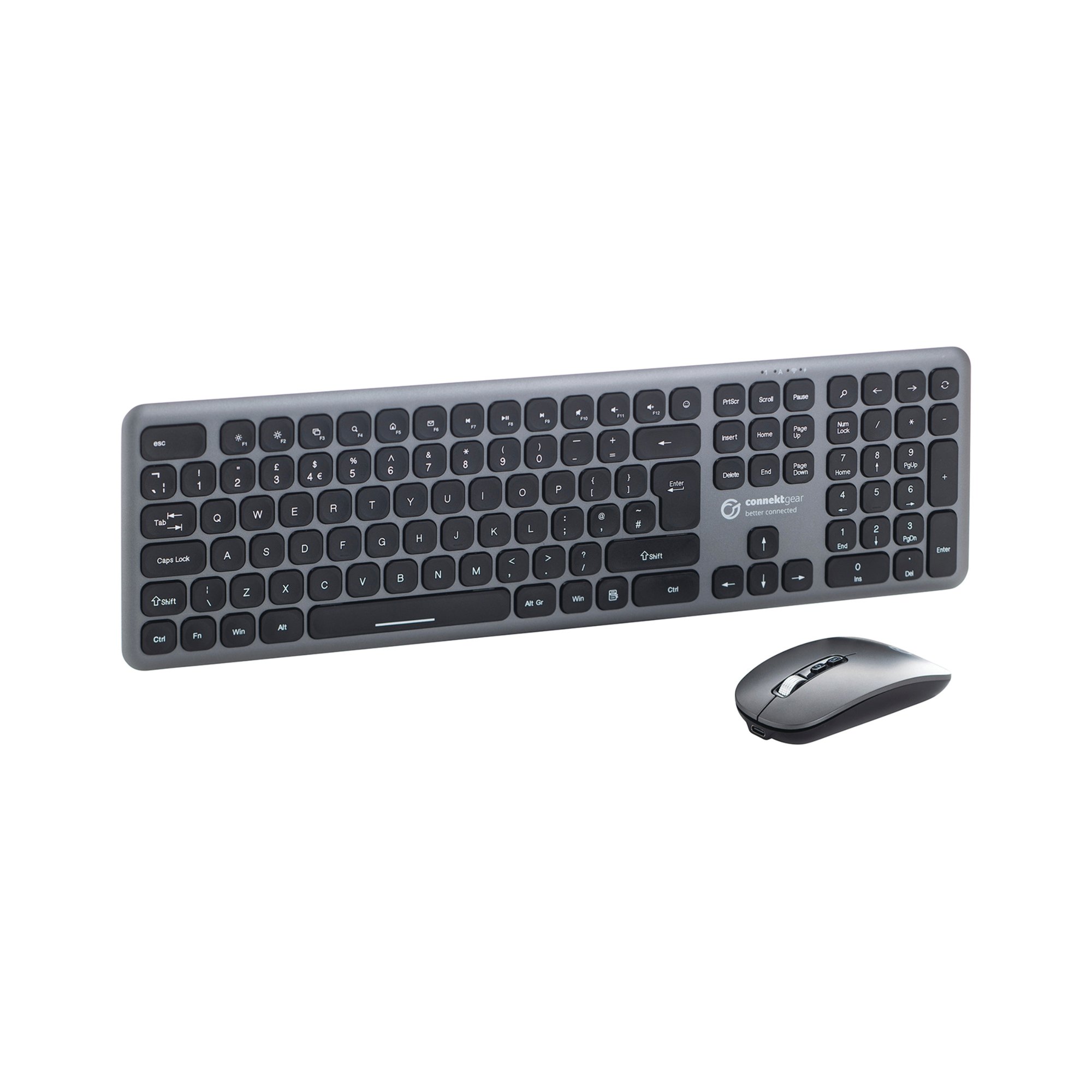 connektgear KB235 USB Standard UK Keyboard and Mouse Black 24-0238