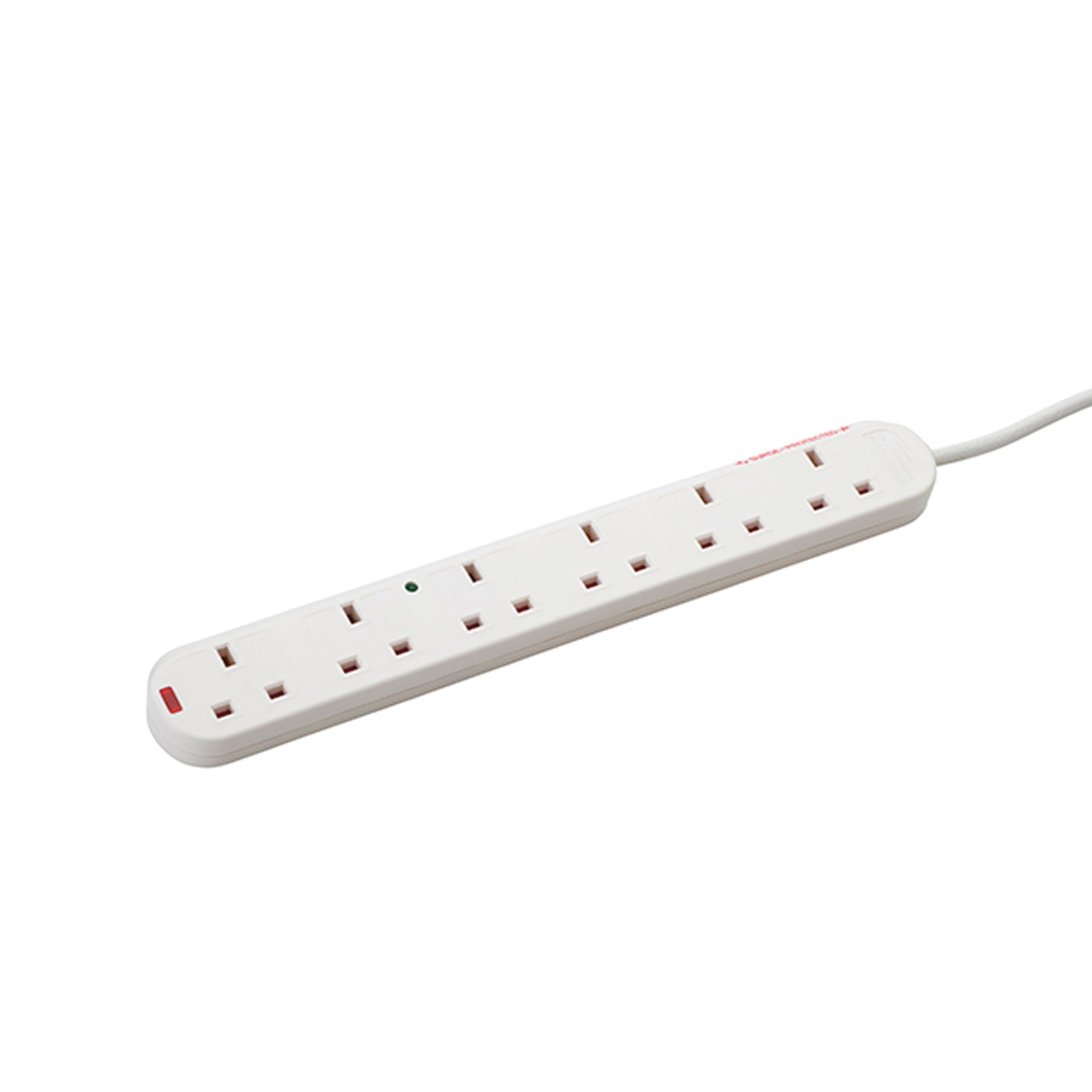 connektgear UK 6Way Mains Power Surge Protected Extension 2m 27-6020s