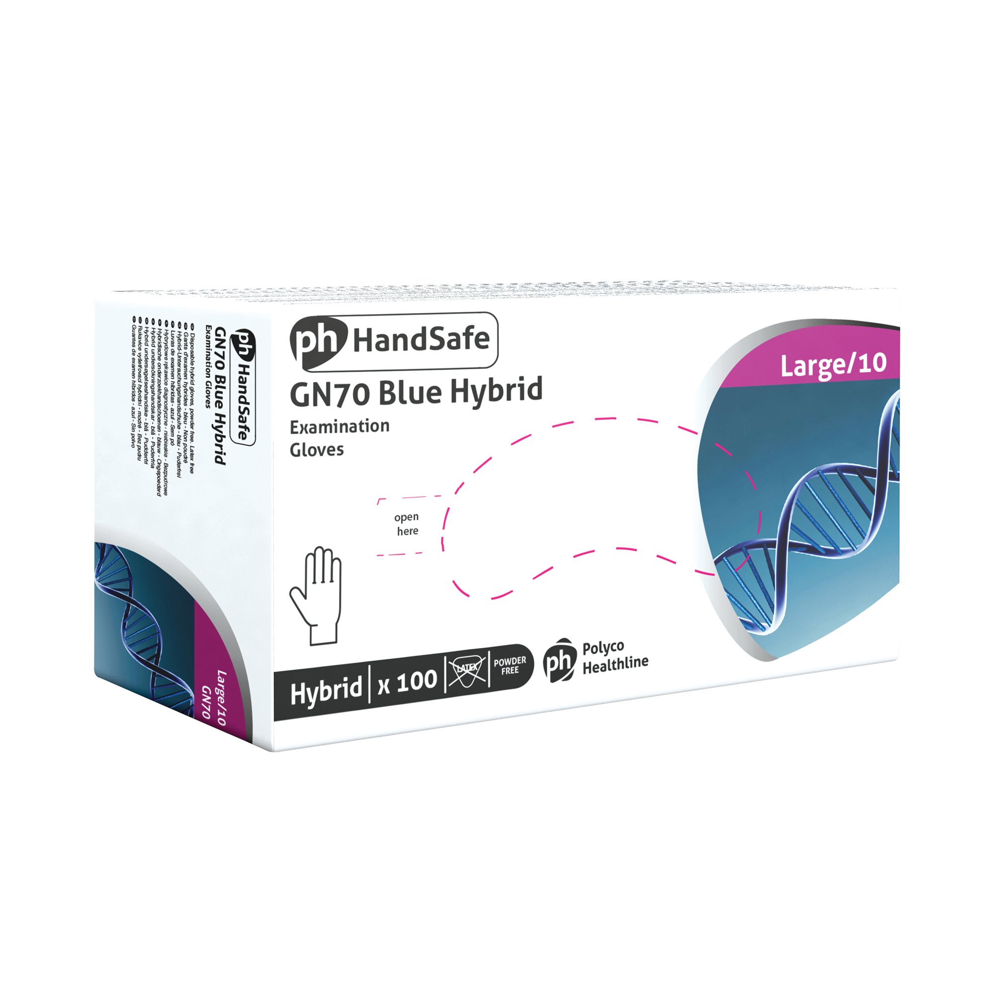 HandSafe Vinyl/Nitrile Mix PFGloves Large Pack of 100 GN70 LARGE