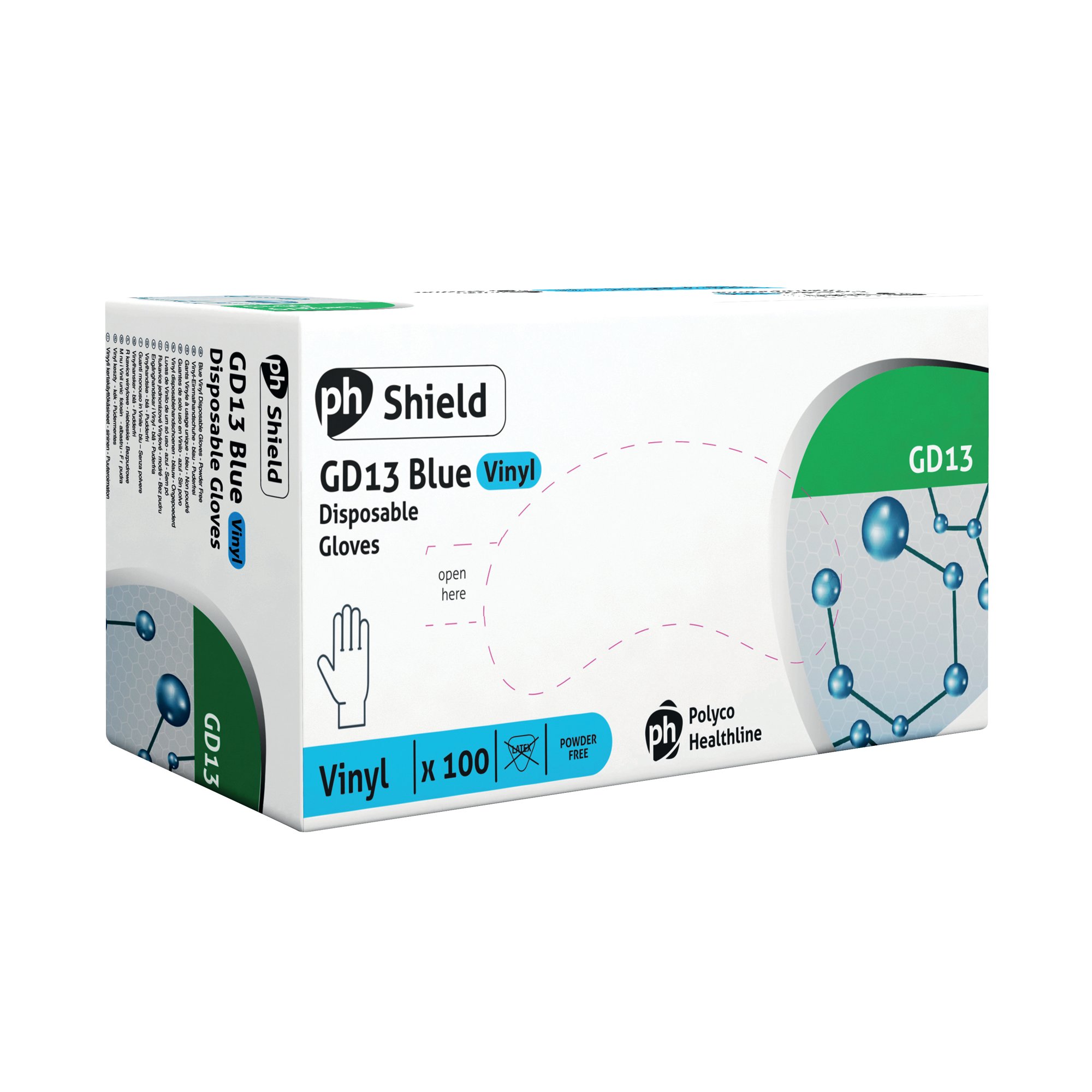 Shield Powder-Free Vinyl Gloves Extra Large Blue (Pack of 100) GD13-XL
