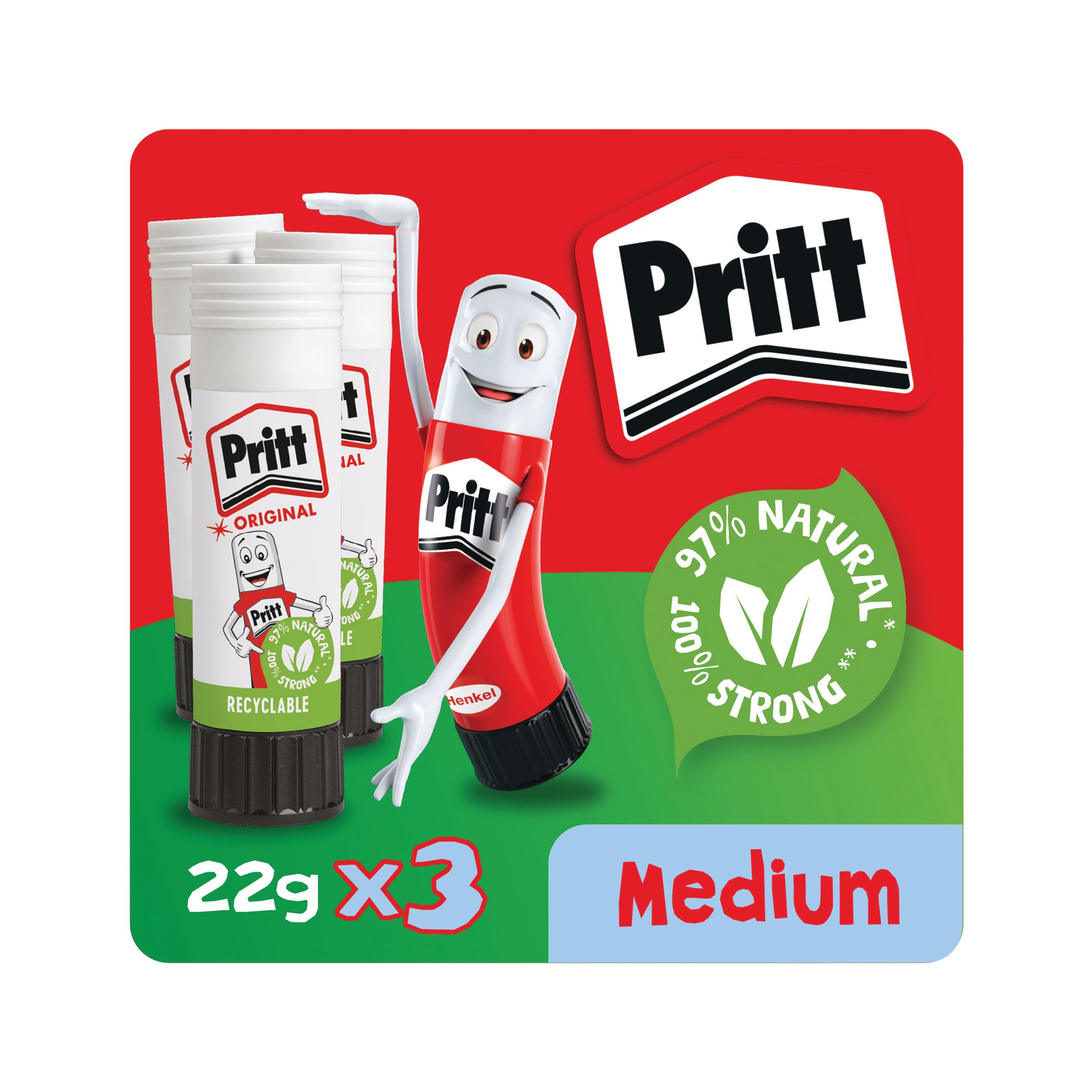 Pritt Stick Glue Stick 22g Pack of 3 3055885