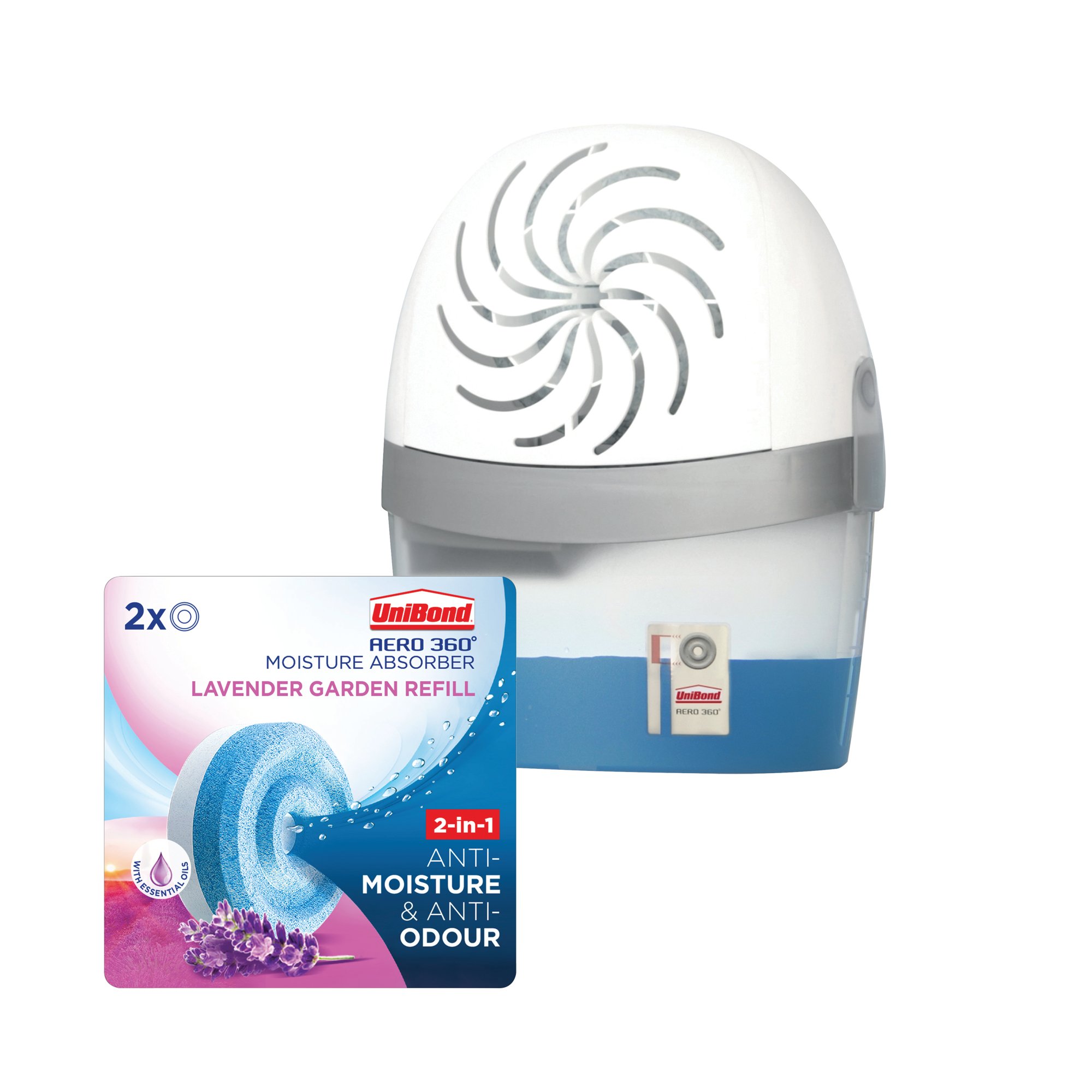 UniBond Aero 360 System/Refill 450g + UniBond Aero Lavender Garden Refills