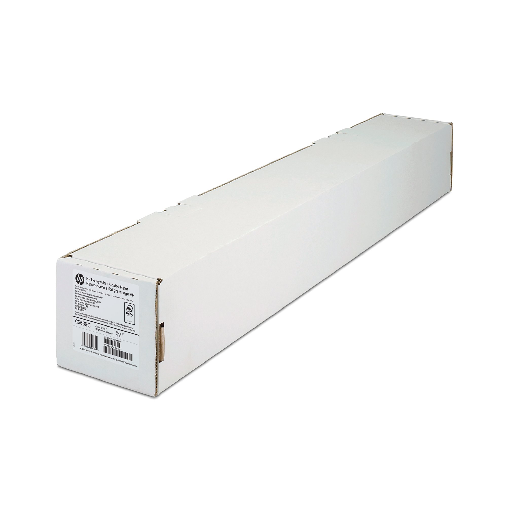 HP Heavyweight Coated Paper 1067mm x 30.5m Roll 130gsm White C6569C