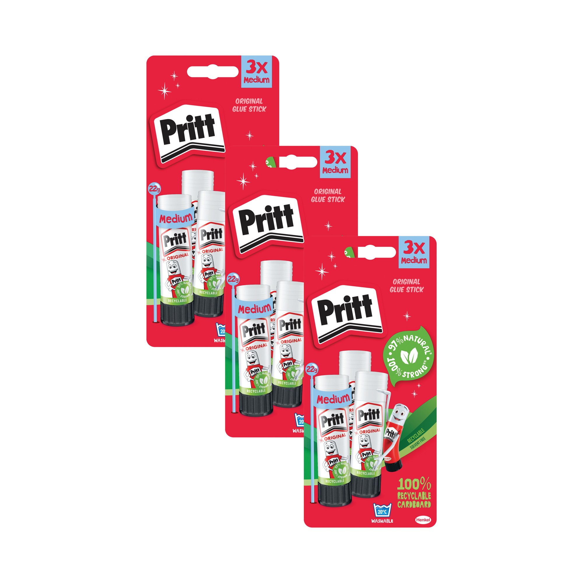 Pritt Stick Glue Stick 22g Pack of 3 Buy 2 Get One FREE