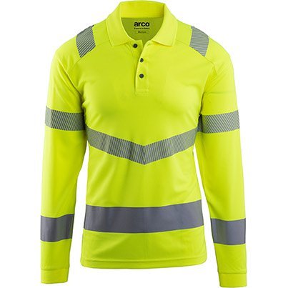 Arco Responsible Yellow Long-Sleeve Hi-Vis Polo Shirt L