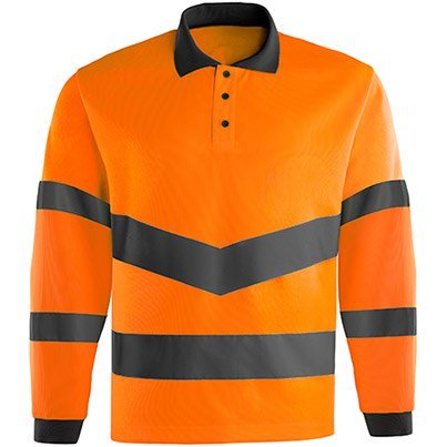 Arco Orange Long-Sleeve Hi-Vis Polo Shirt S