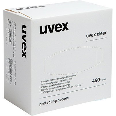 Uvex Clear Lens Wipes (Pack of 150)