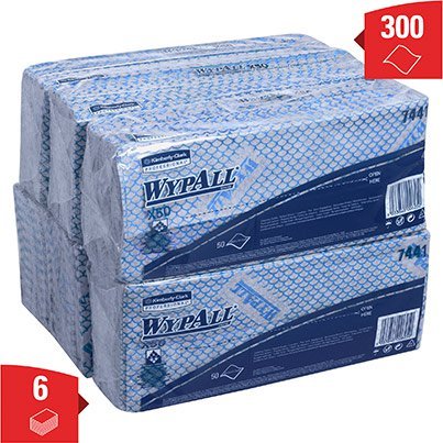 Kimberly-Clark WypAll X50 7441 Blue Cleaning Cloths (Pack of 6)