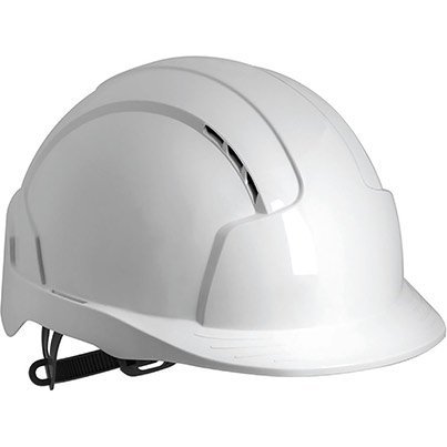 JSP EvoLite White Vented Slip-Ratchet Safety Helmet