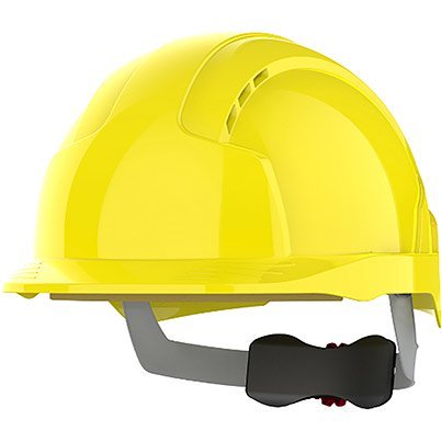 JSP EvoLite Yellow Vented Wheel-Ratchet Safety Helmet