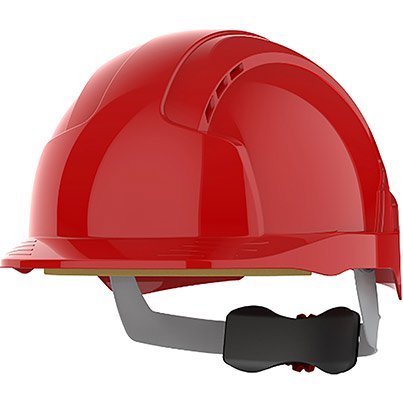 JSP EvoLite Red Vented Wheel-Ratchet Safety Helmet