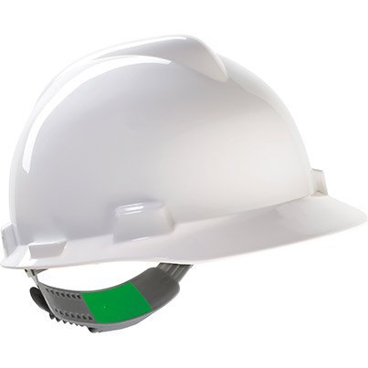 MSA V-Gard White Unvented Push-Key Safety Helmet