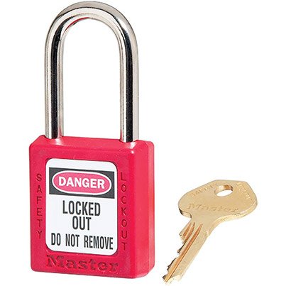 Master Lock Zenex Red Steel Lockout Padlock