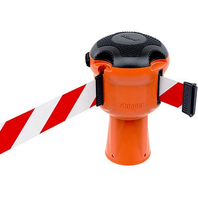 Skipper Orange Retractable Barrier with Red/White Belt