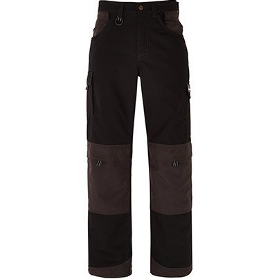 Trojan Men's Black/Grey Multipocket Tradesman Trousers with Kneepad Pockets 30R