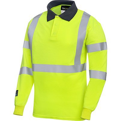 Progarm 5286 Men's Yellow Long-Sleeve Hi-Vis Arc-Polo Shirt L 5286