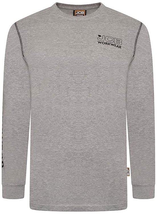 JCB Workwear Banner Long Sleeve Tshirt Grey S JCBBT/G-S