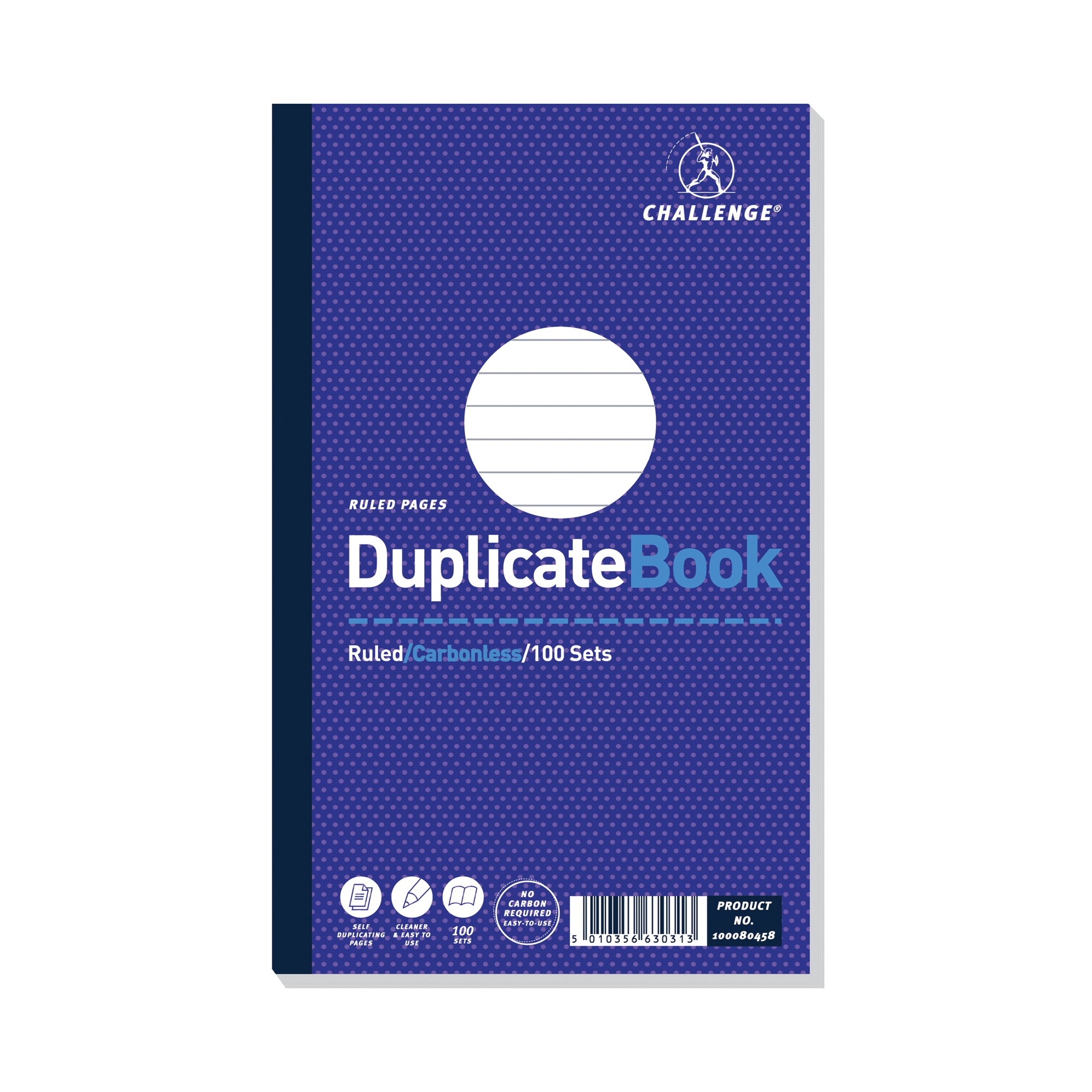 Challenge Carbonless Duplicate Book 100 Sets 210x130mm (Pack of 5) 100080458
