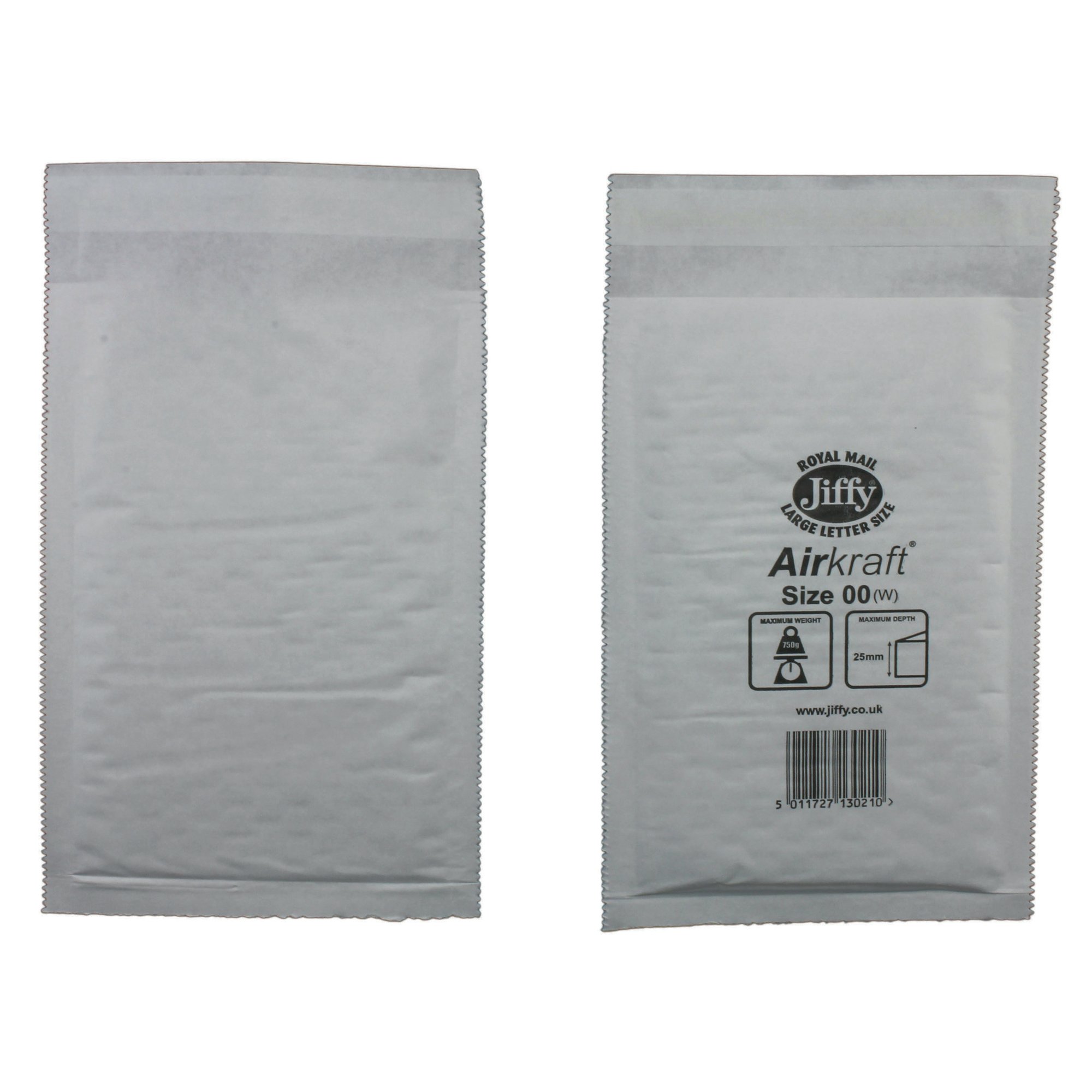 Jiffy AirKraft 00 Bubble Lined Mailer White Pack of 200 MAKC88002