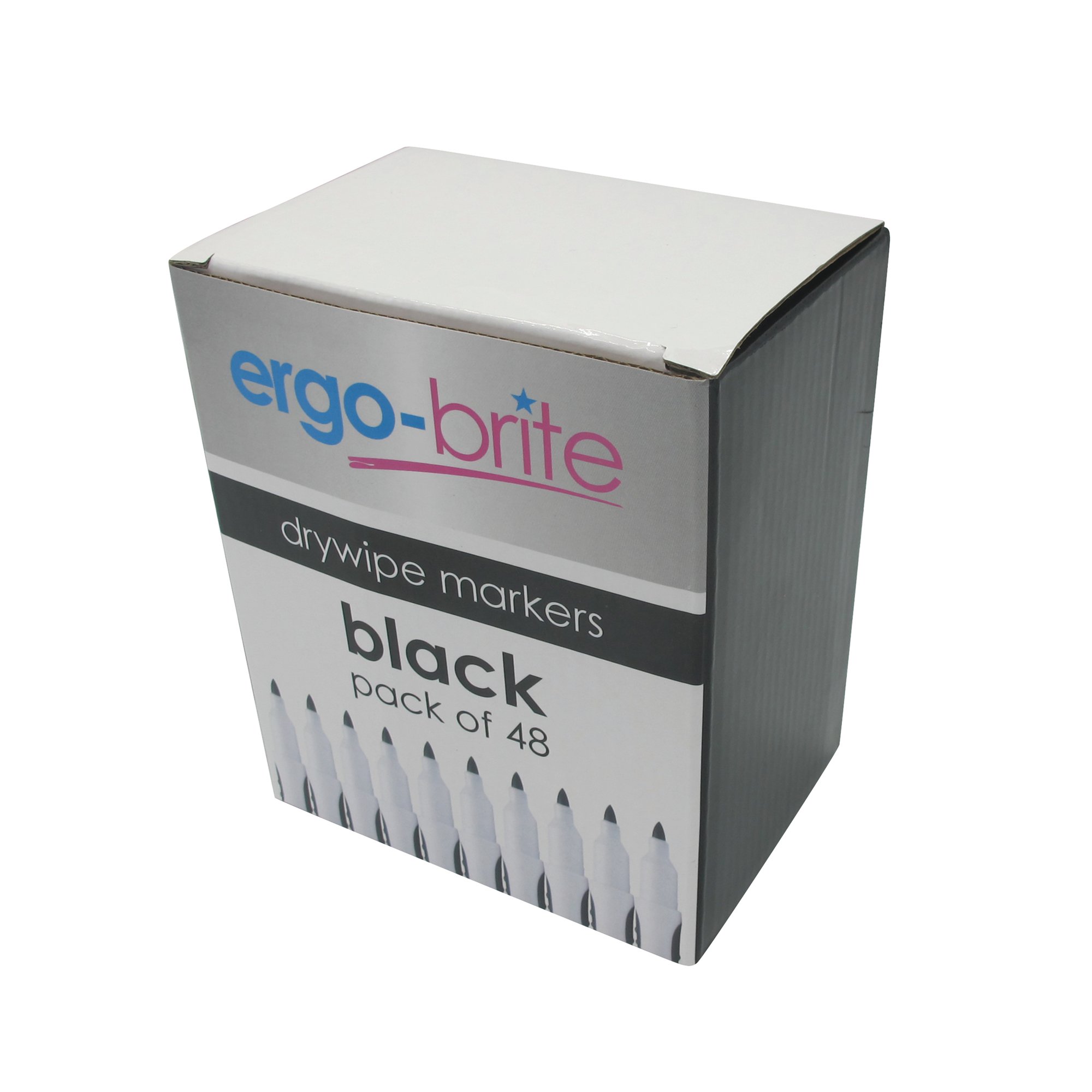 5 Star Ergo-Brite Drywipe Marker Rubber Grip Black (Pack of 48) JN10110