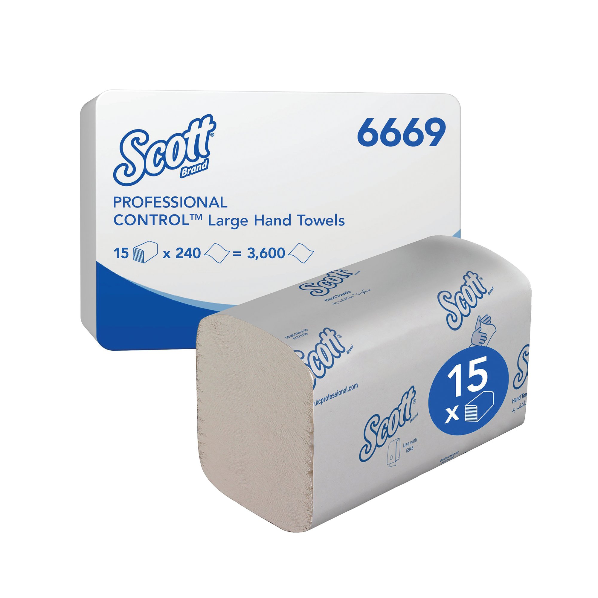 Scott Z-Fold Multi-Fold Paper Hand Towels x240 White Pack of 15 6669