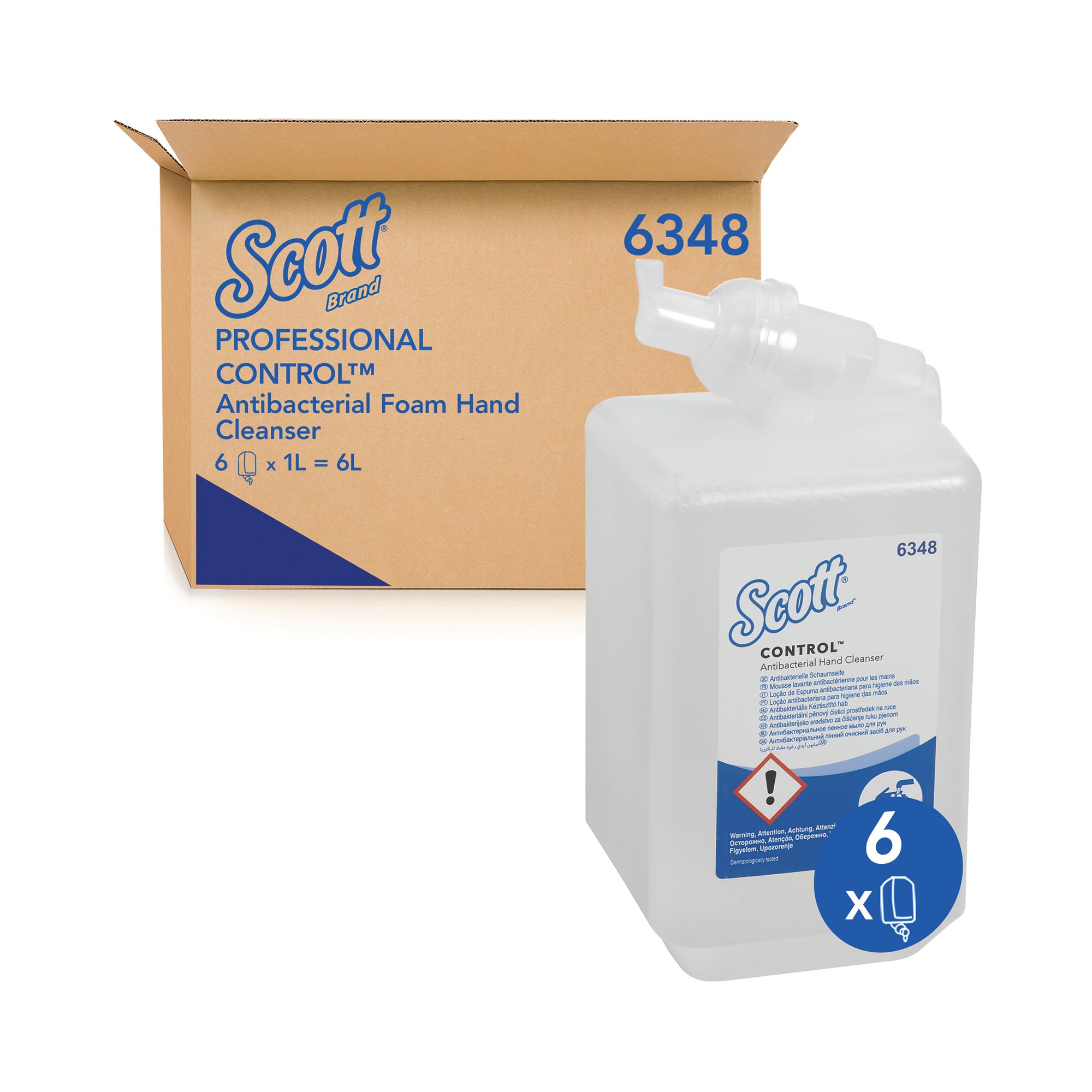 Scott Antibacterial Foam Hand Cleanser Unscented 1L Rfl Pack of 6 6348