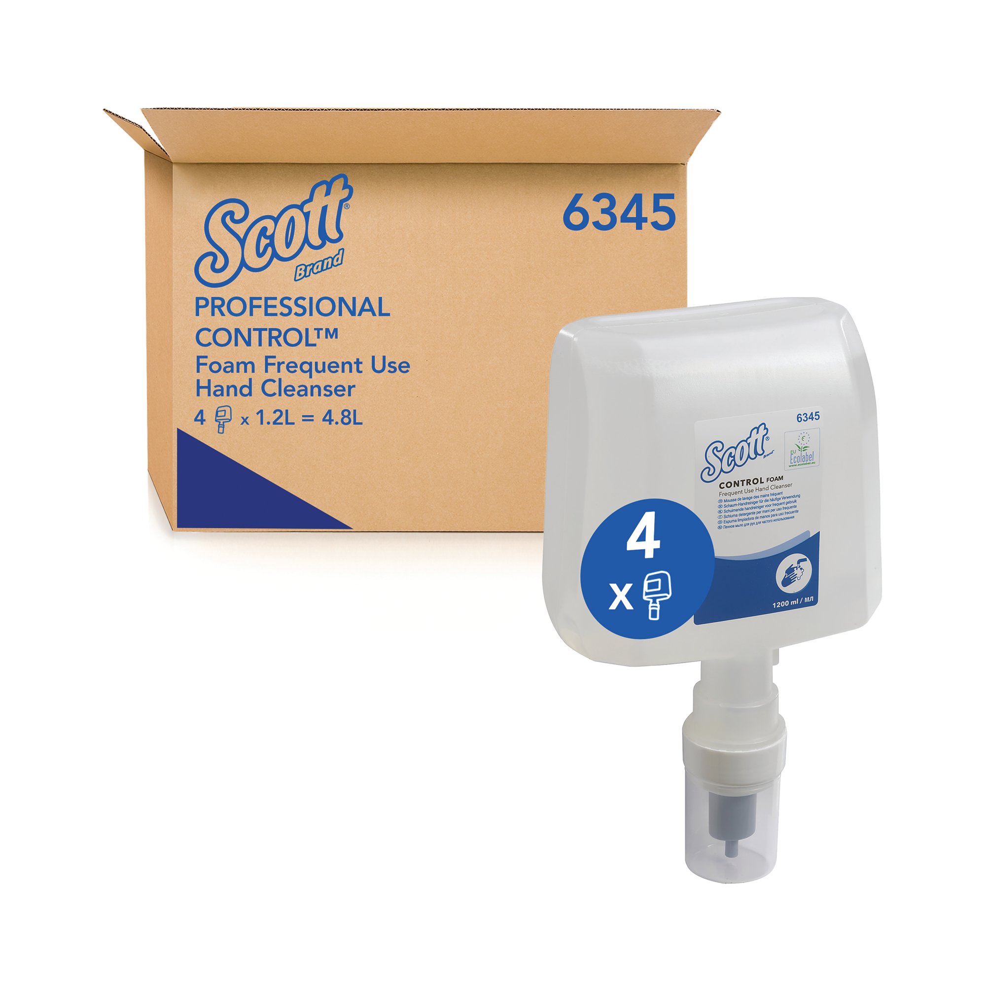 Scott Foam Hand Cleanser 1.2L Refill Unscented Pack of 4 6345