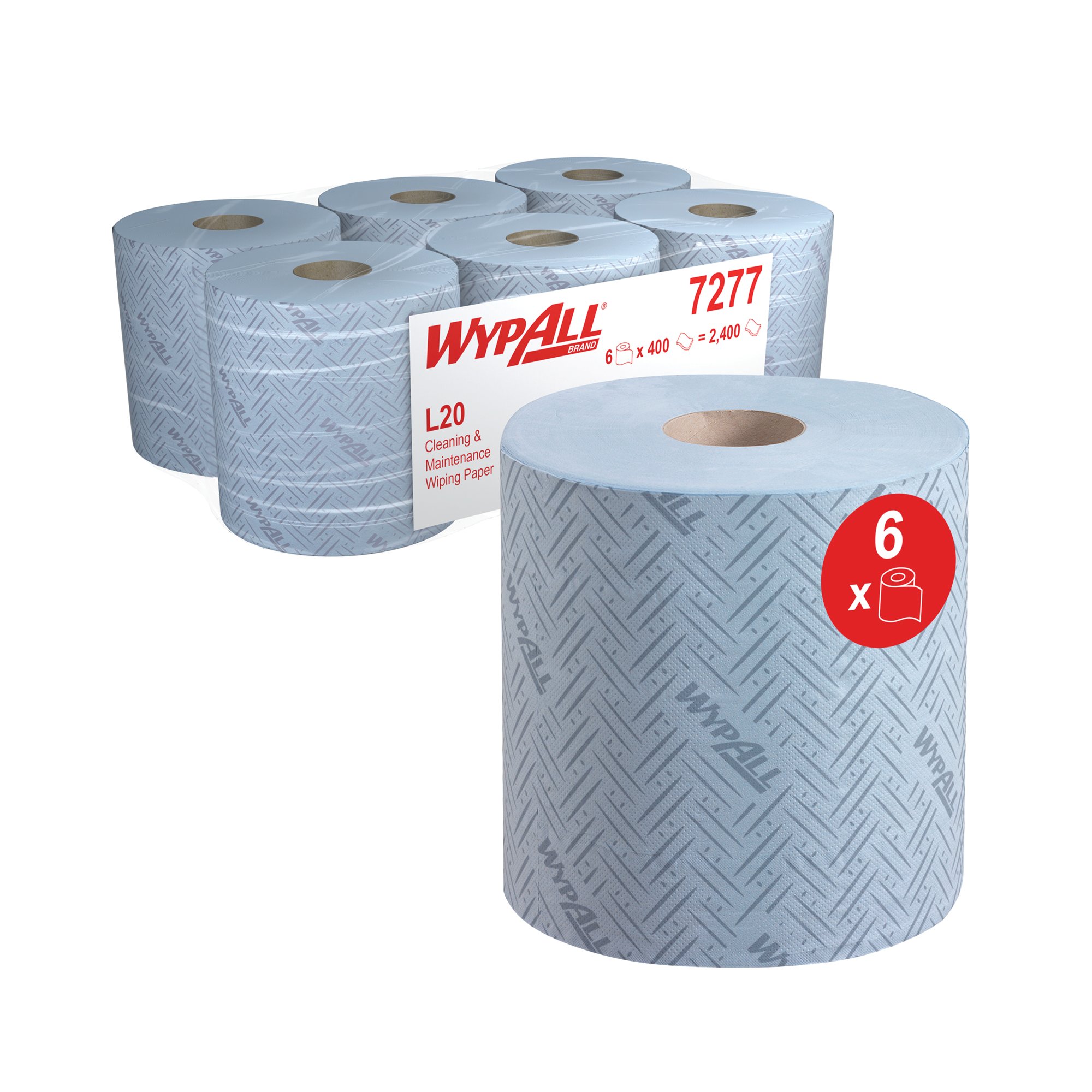 Wypall L20 Cleaning/Maintenance Wipes 2-Ply x400 Blue Pack of 6 7277