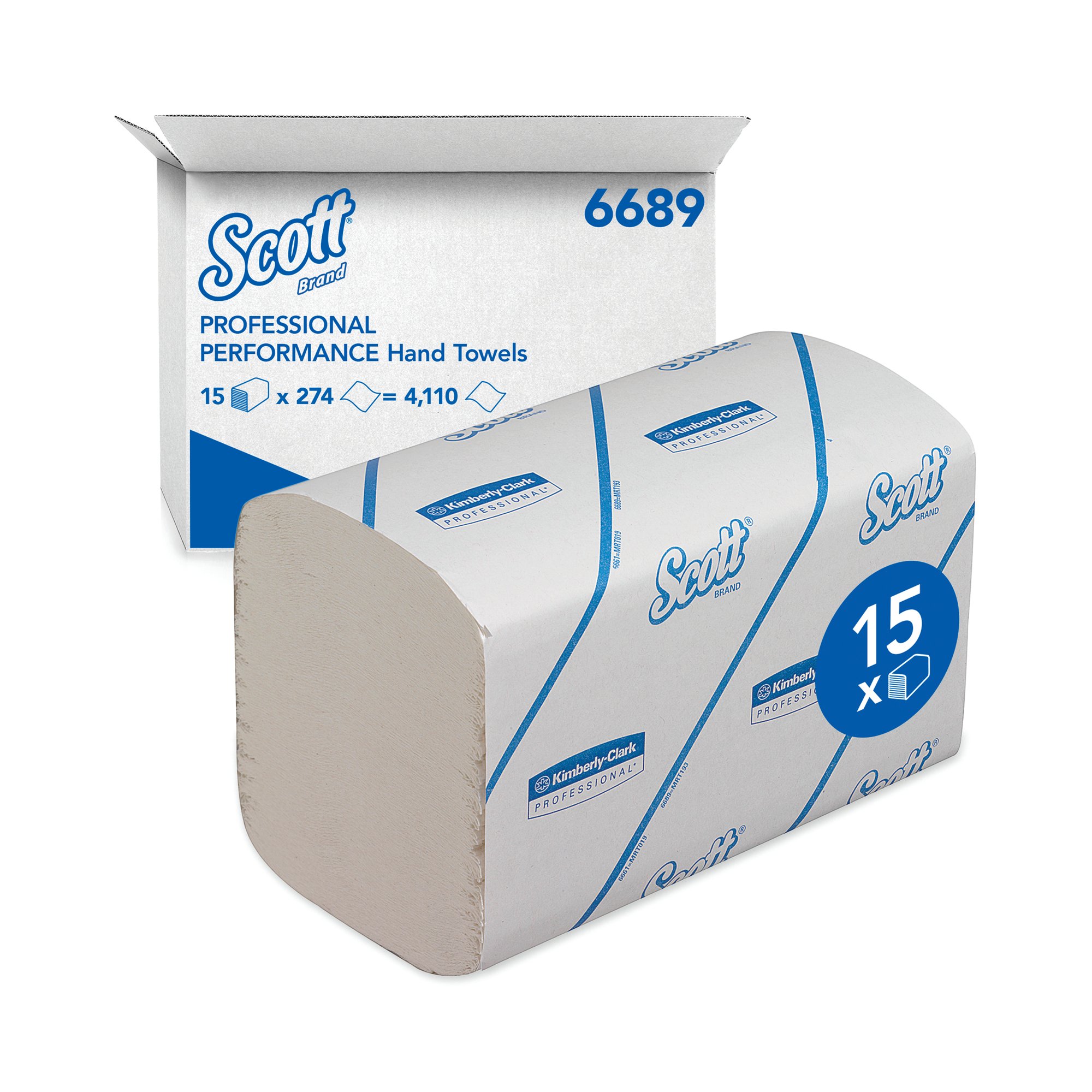Scott Interfold Hand Towels 1-Ply x304 White Pack of 15 6689
