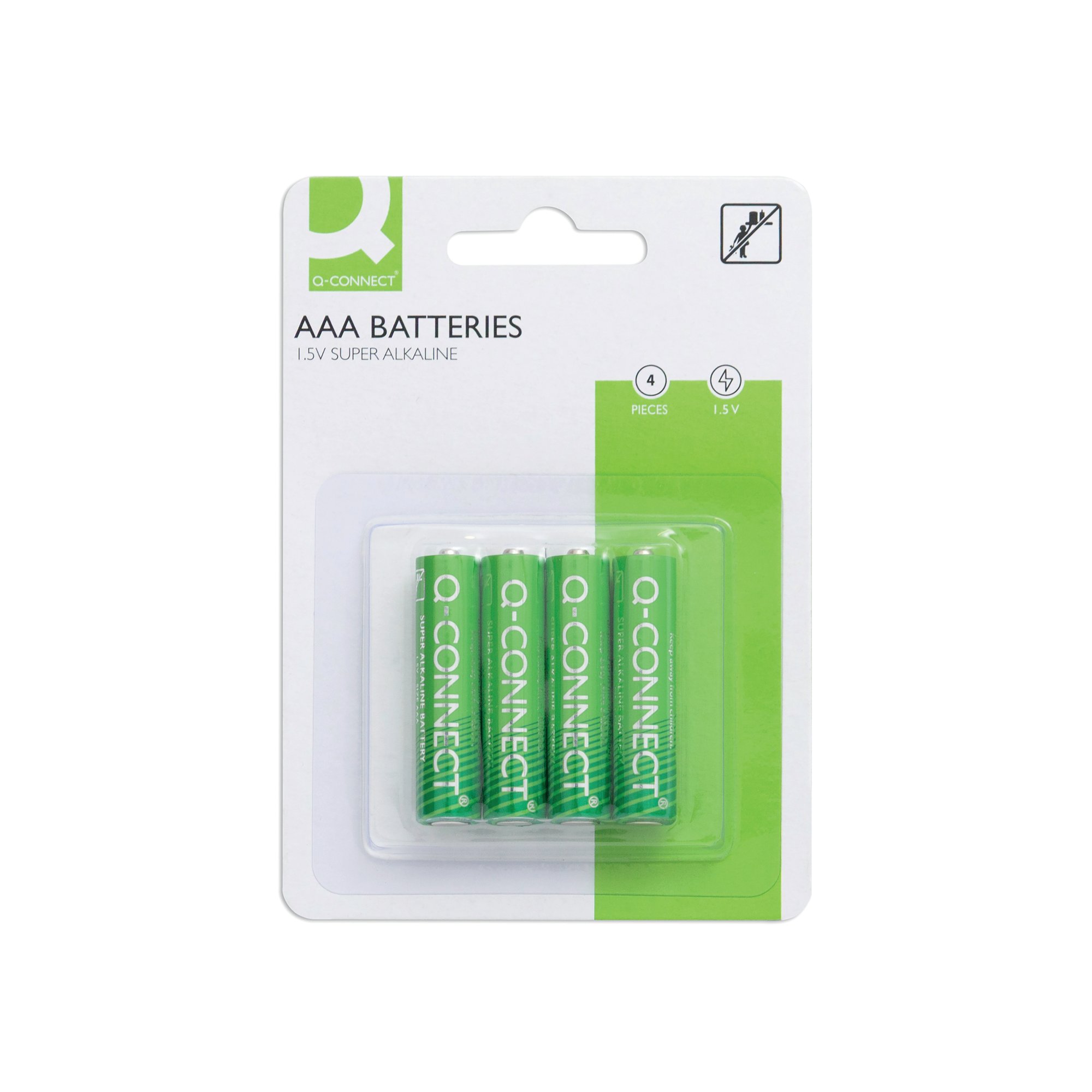 Q-Connect AAA LR03 Alkaline Batteries 1.5V Pack of 4 KF00488