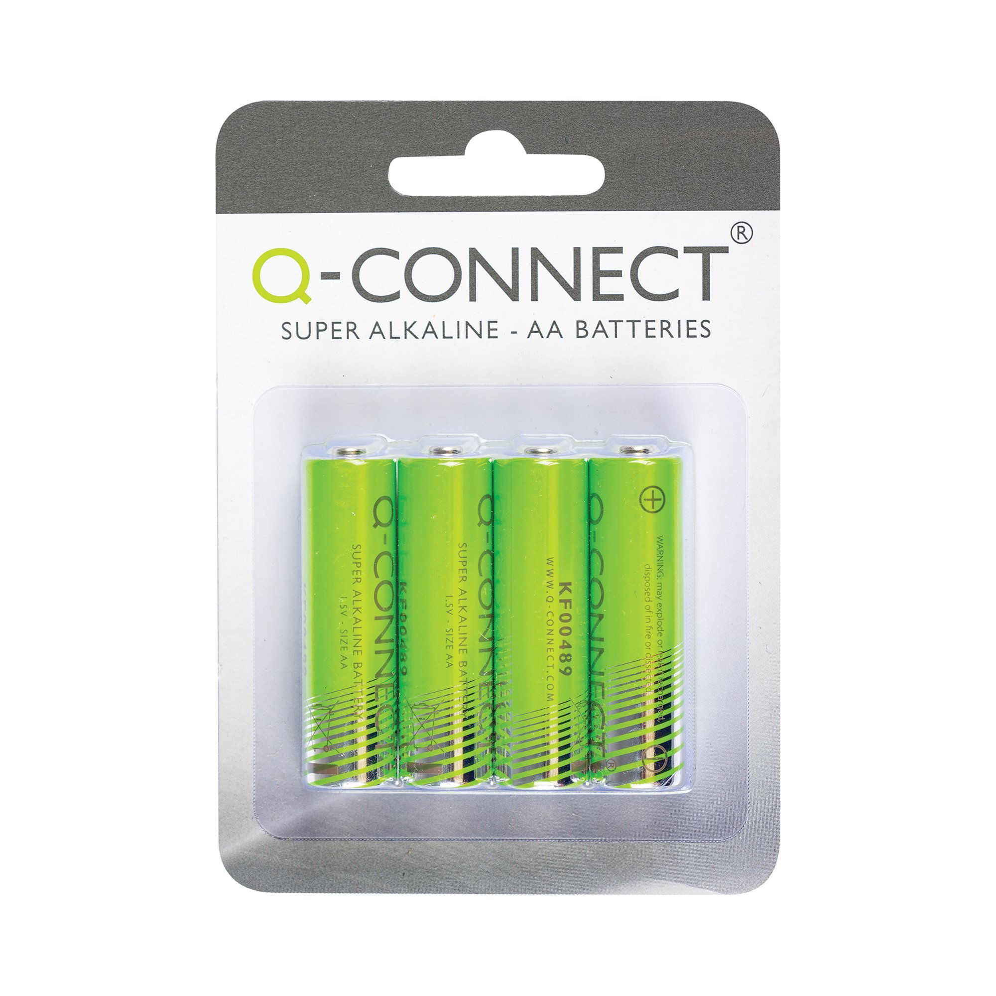 Q-Connect AA LR6 Alkaline Batteries 1.5V Pack of 4 KF00489