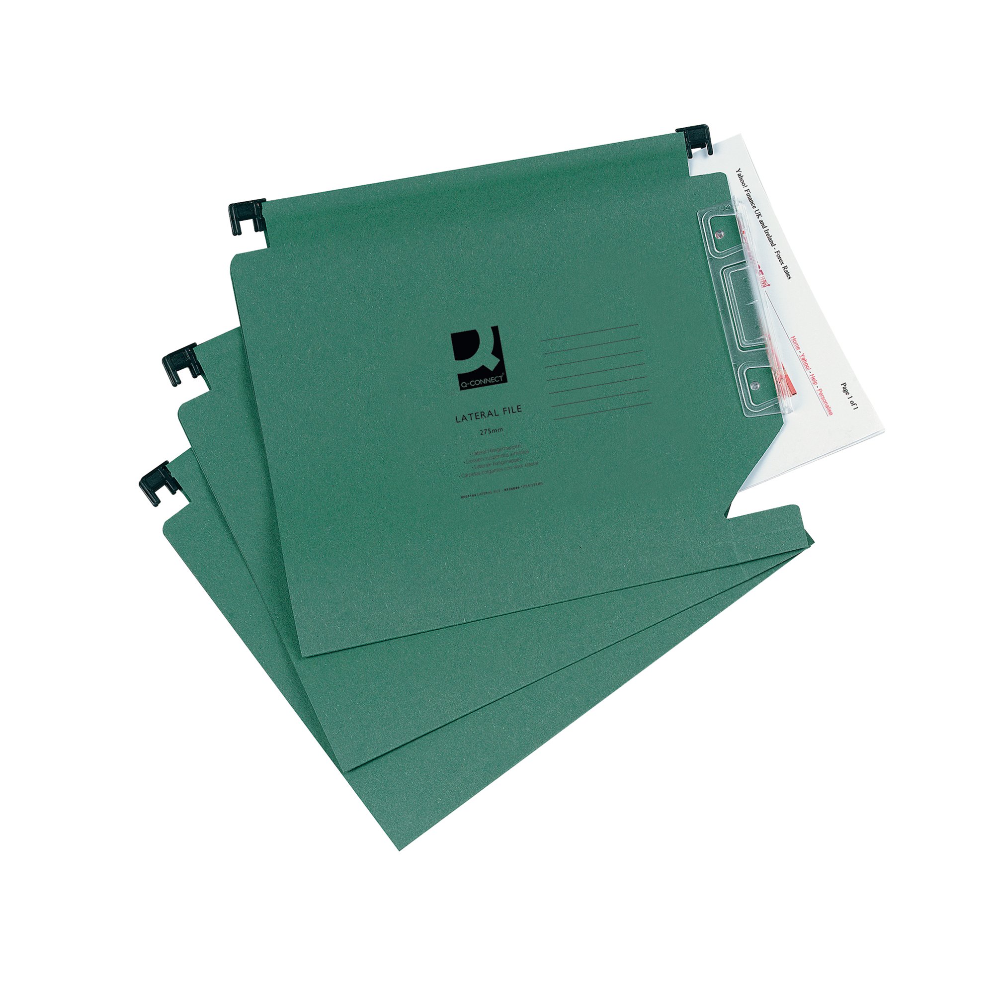 Q-Connect Lateral Files 275mm Green Pack of 25 KF01184
