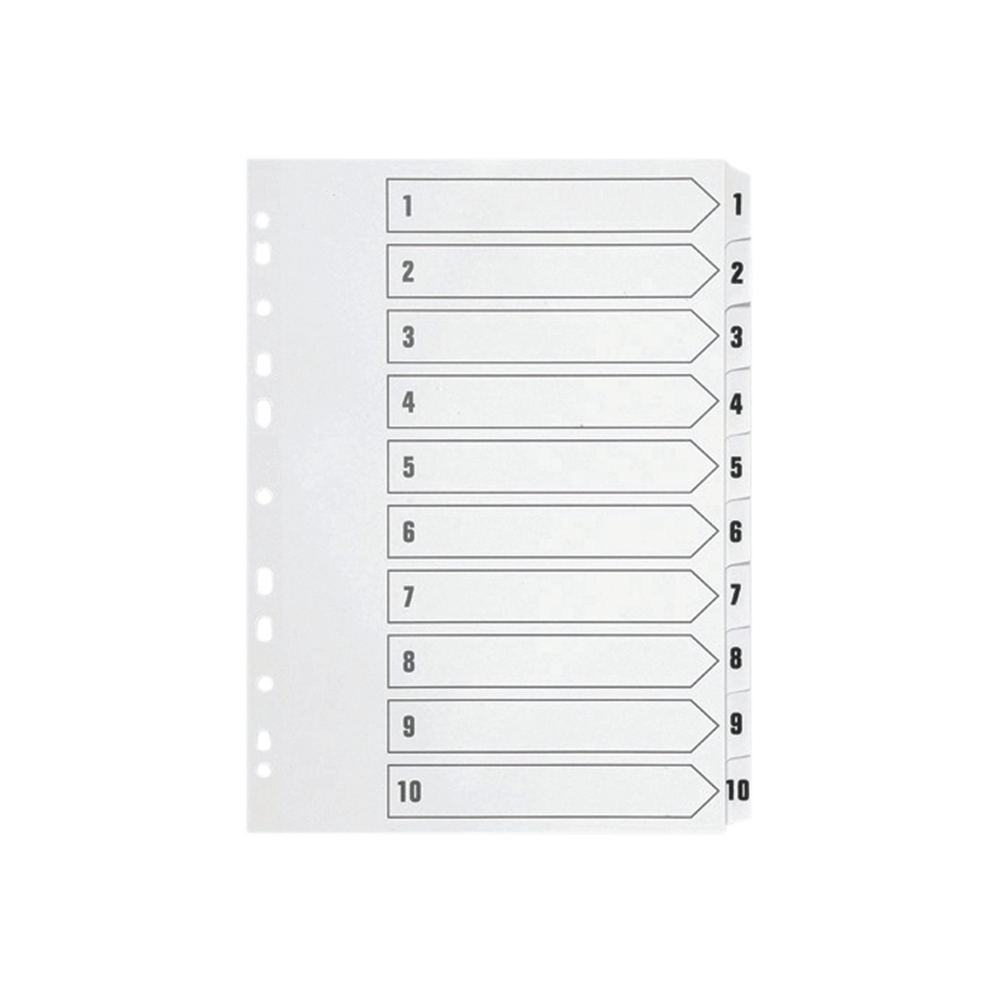 Q-Connect 1-10 Index Multi-punched Polypropylene White A4 KF01353