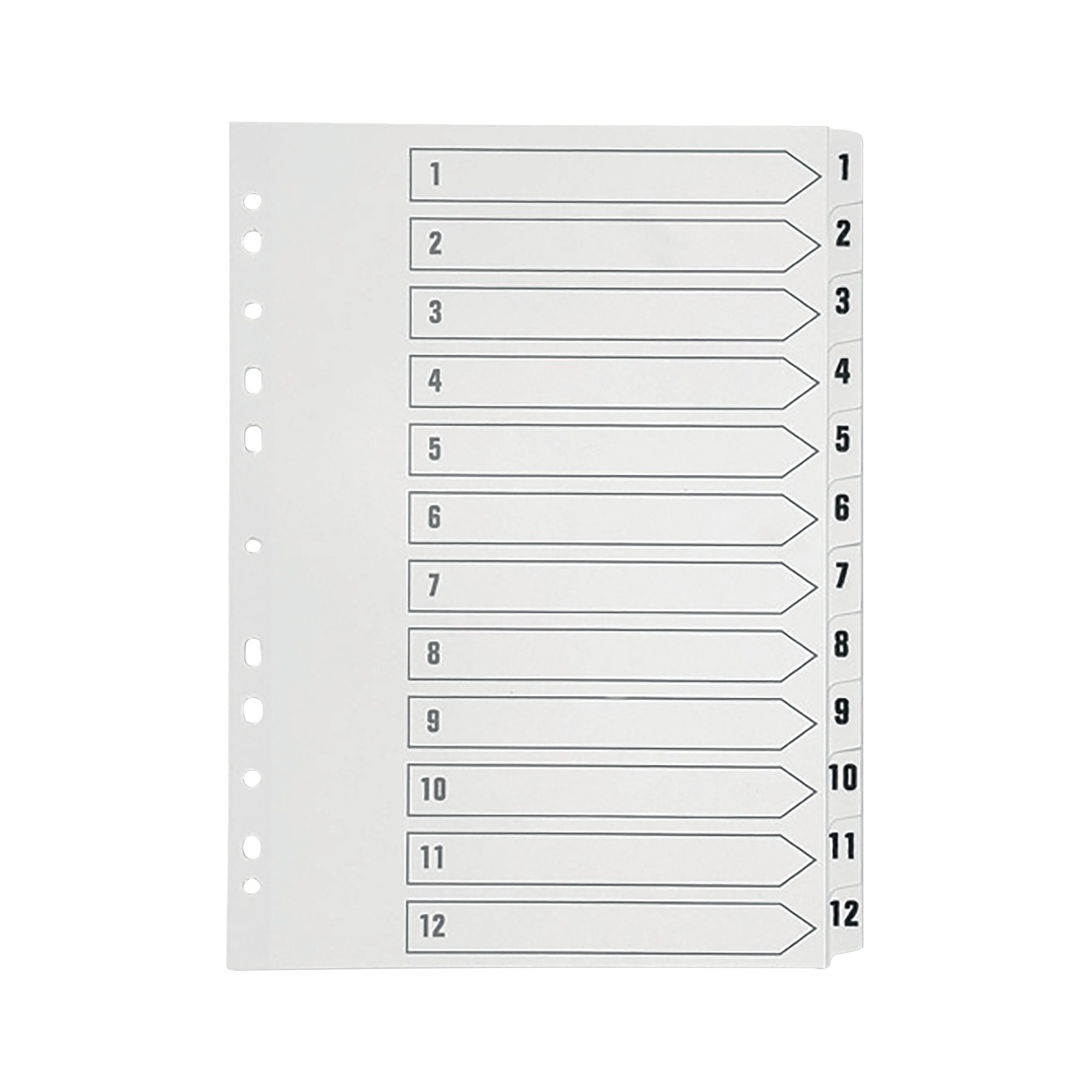Q-Connect 1-12 Index Multi-punched Polypropylene White A4 KF01354