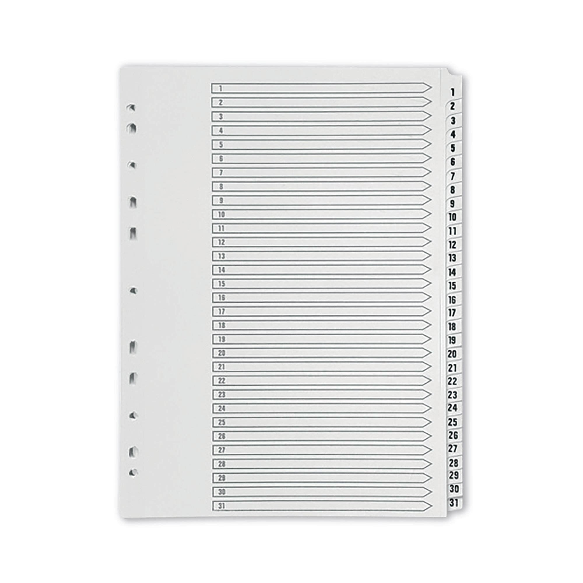 Q-Connect 1-31 Index Multi-punched Polypropylene White A4 KF01357