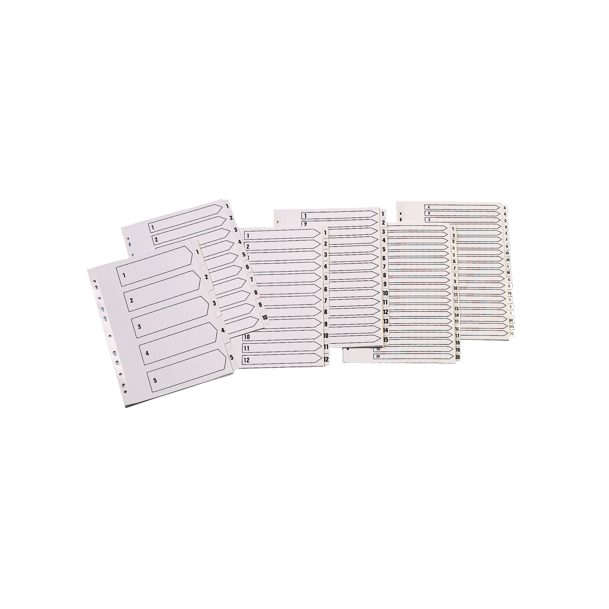 Q-Connect 1-5 Index Multi-Punched Reinforced Board Clear Tab A4 White KF01527