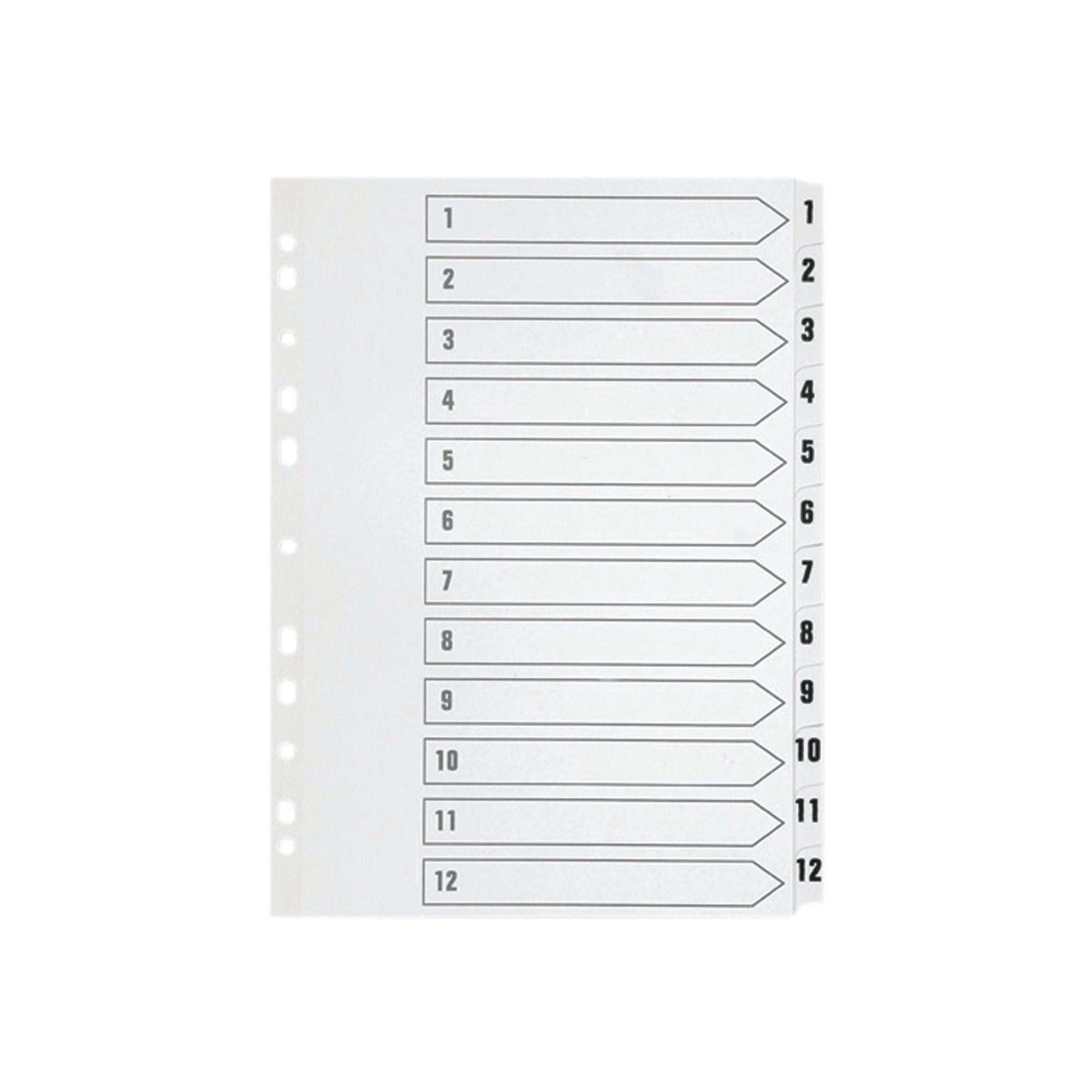 Q-Connect 1-12 Index Multi-Punched Reinforced Board Clear Tab A4 WhiteKF01529