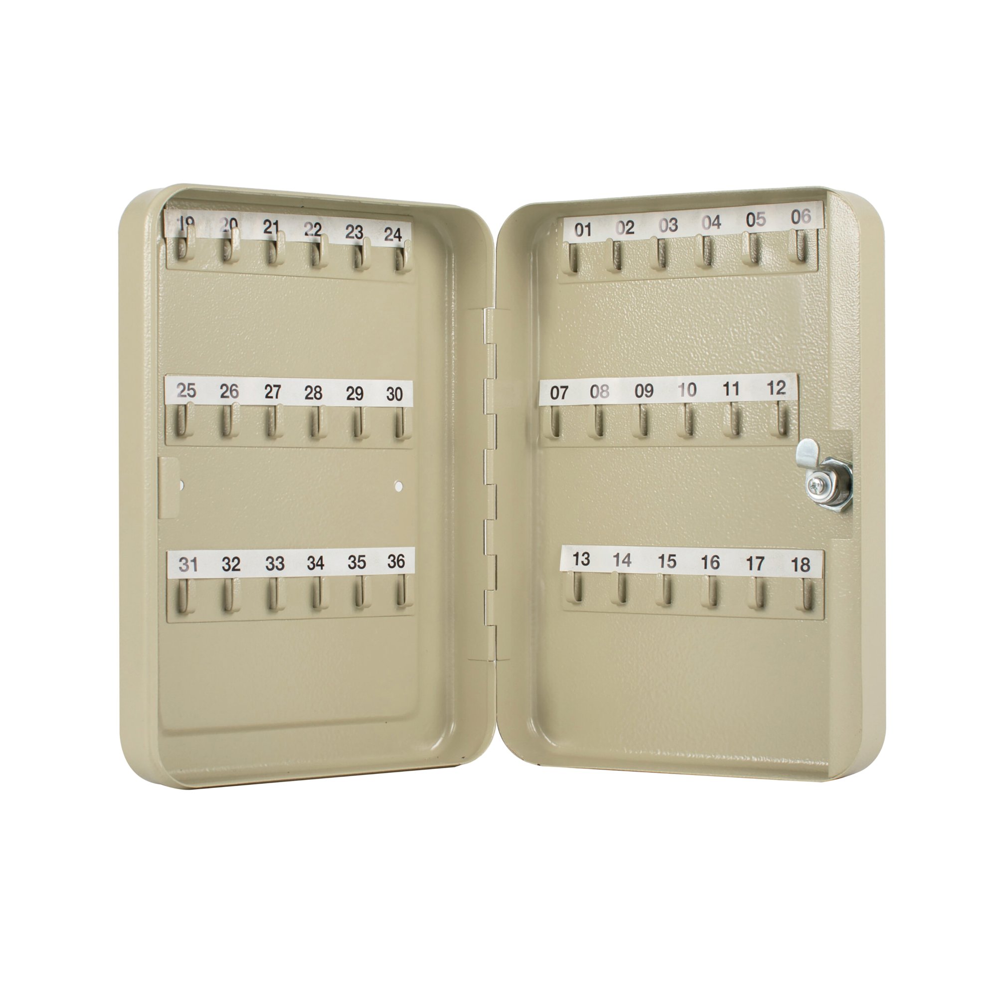 Q-Connect Key Cabinet 36 Key Fobs 180x250x60mm Pearl Grey KF04272