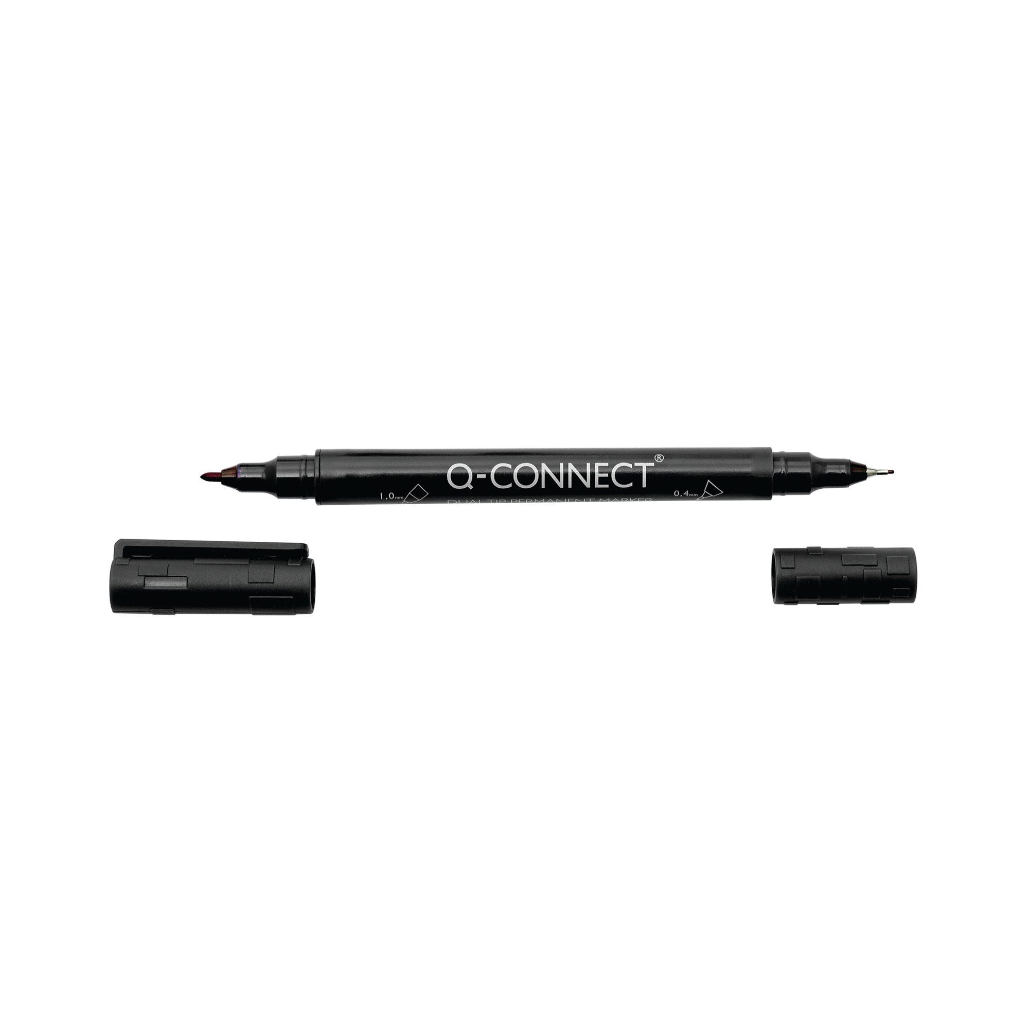 Q-Connect Dual Tip Marker Pen Black (Pack of 10) 96082000