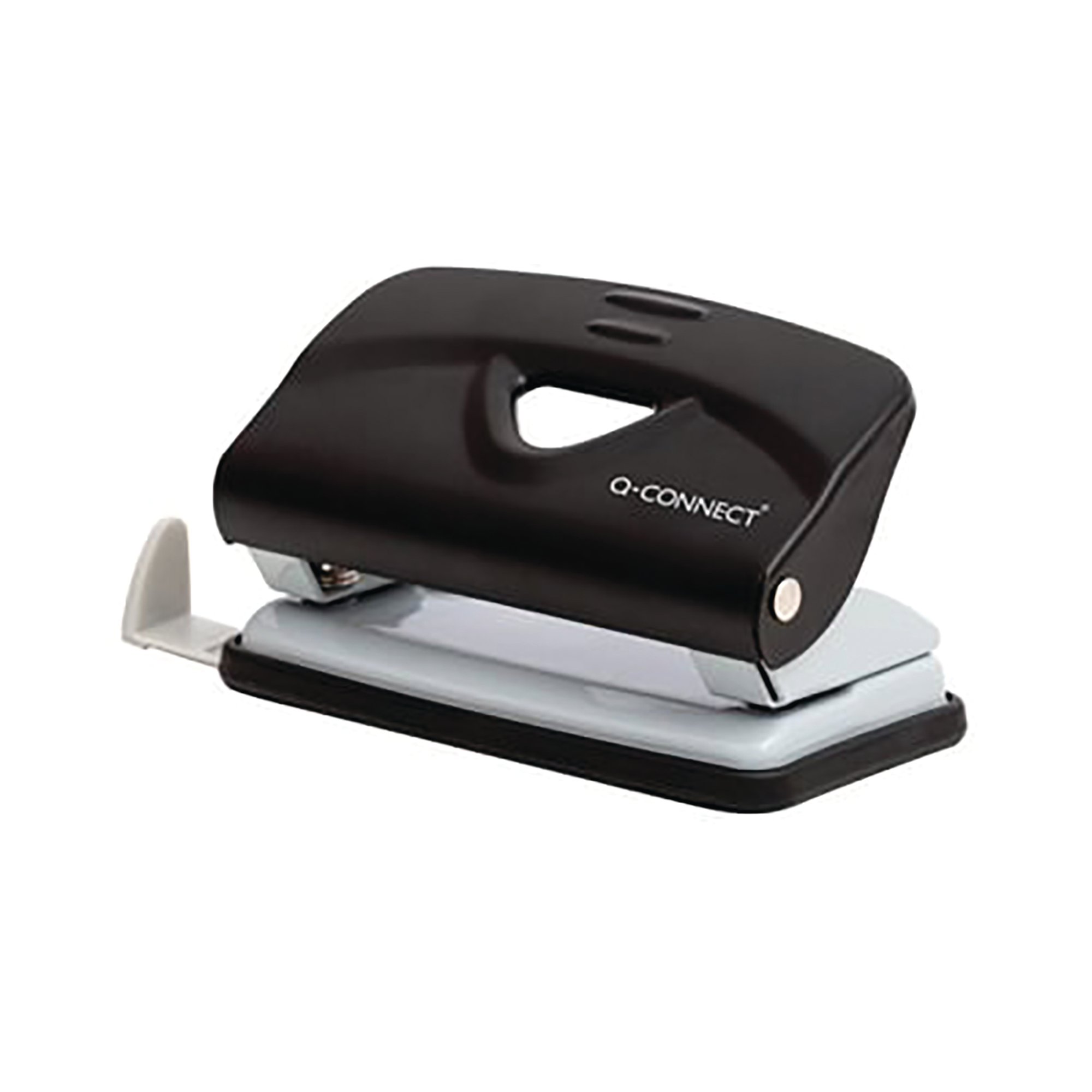 Q-Connect Lightweight Metal Desk Hole Punch Black KF14214
