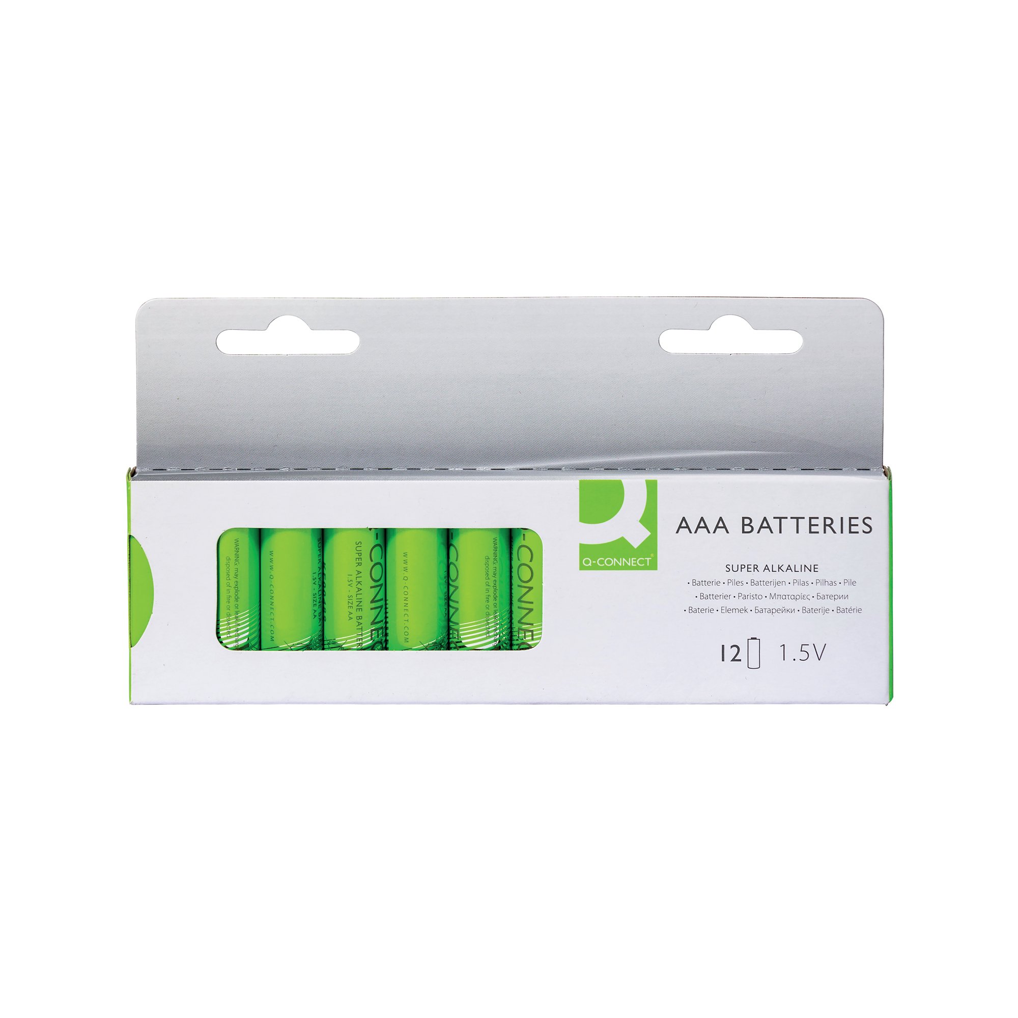 Q-Connect AAA LR03 Alkaline Batteries 1.5V Pack of 12 KF14342