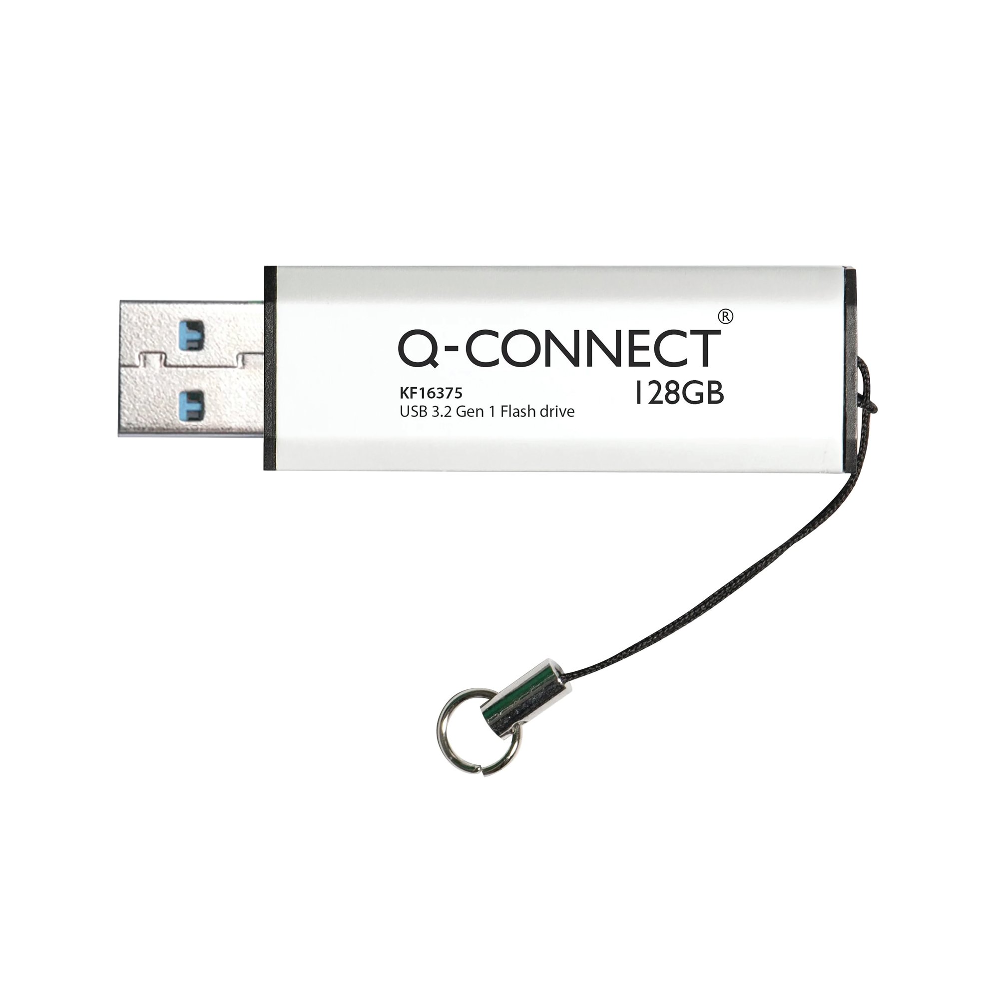 Q-Connect USB 3.0 Slider 128GB Flash Drive Silver/Black KF16375