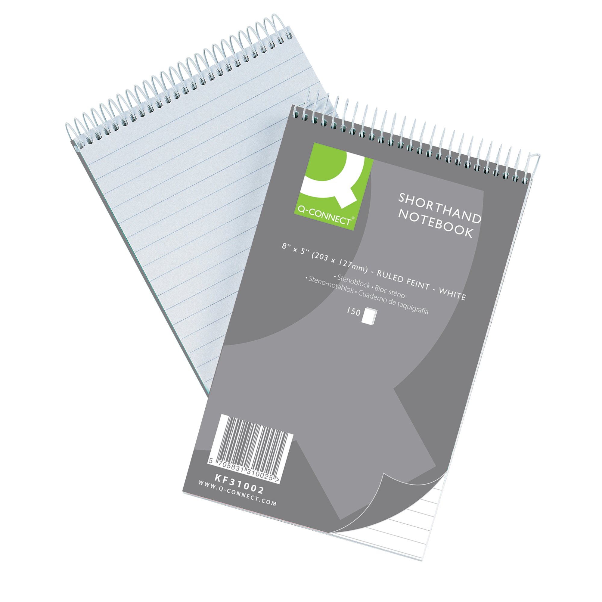 Q-Connect Feint Ruled Shorthand Notebook 150 Leaf 60gsm 203x127mm (Pack of 10) 31002