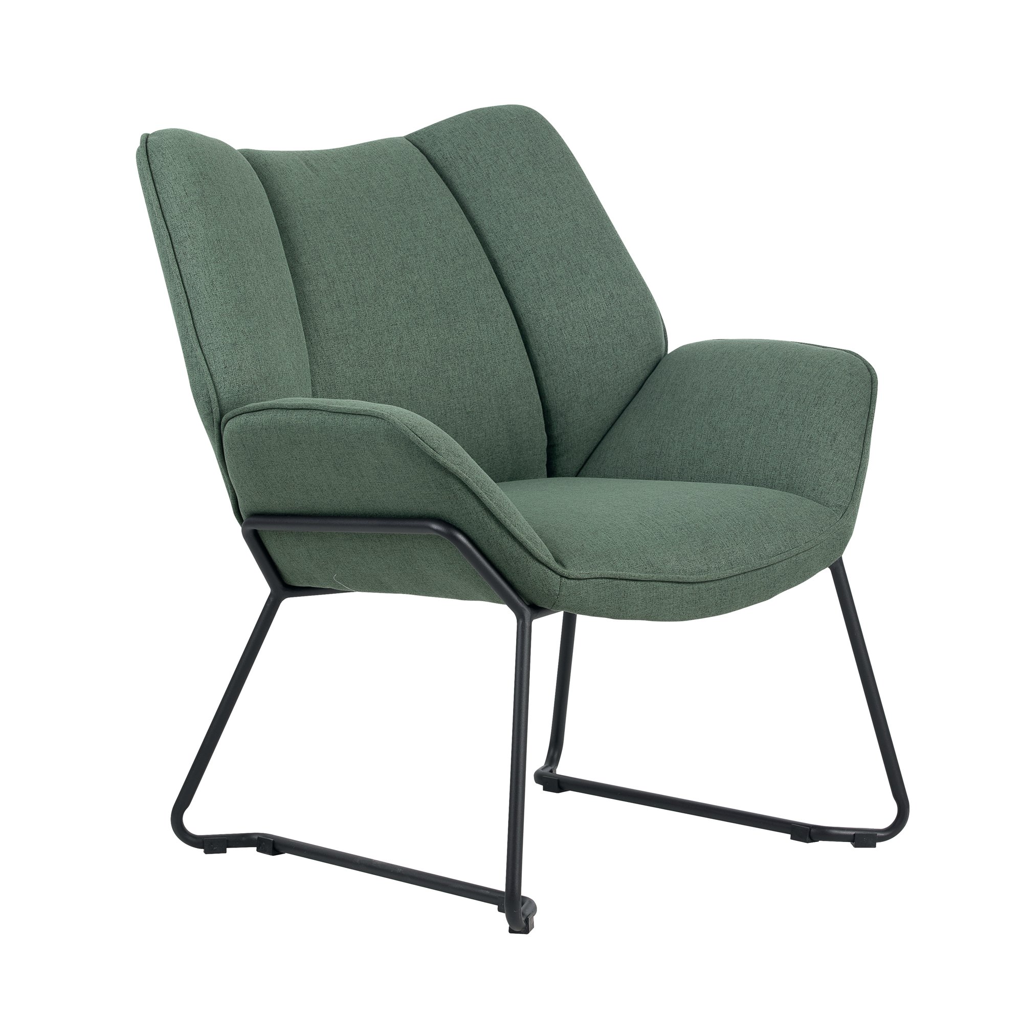 5 Star Cirro Armchair with Soft Upholstery Metal Legs Green KF70327