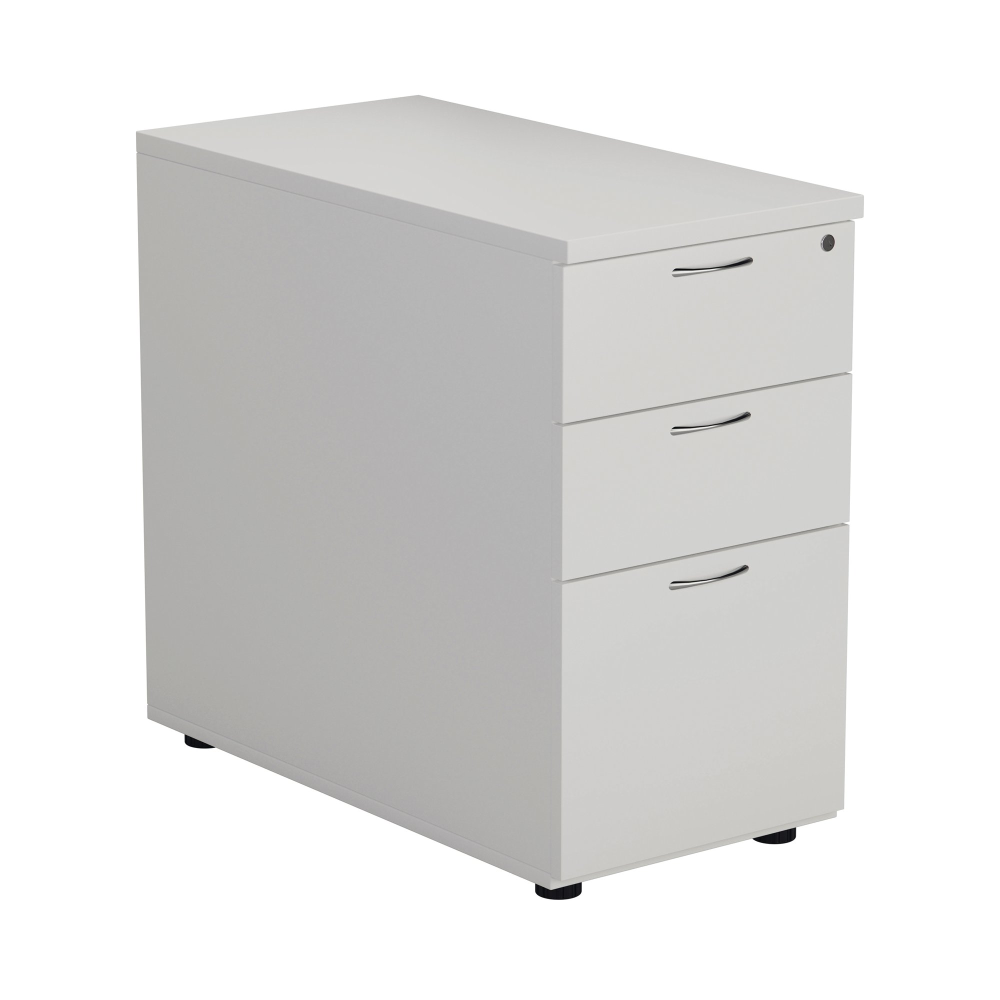 First 3 Drawer Desk High Pedestal 404x800x730mm White KF79932