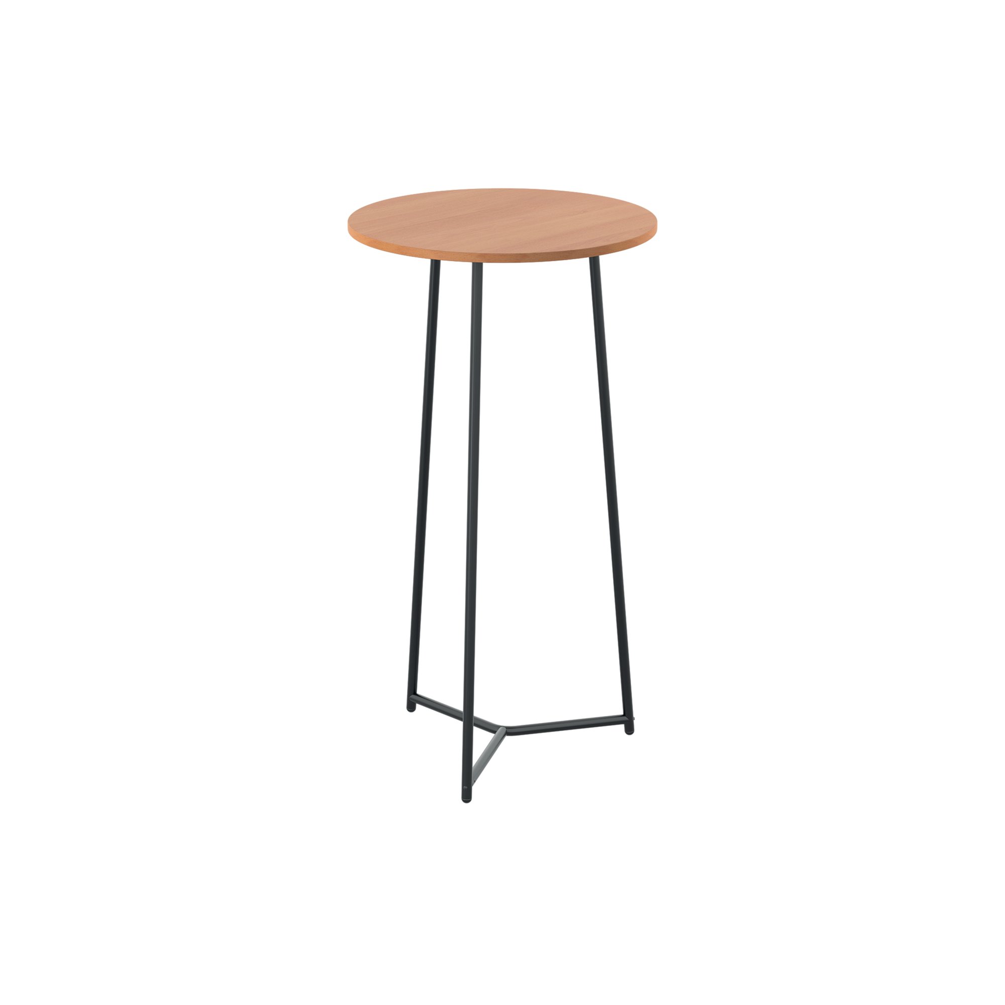 5 Star Shore High Round Table 600x1110mm Beech/Black KF823490