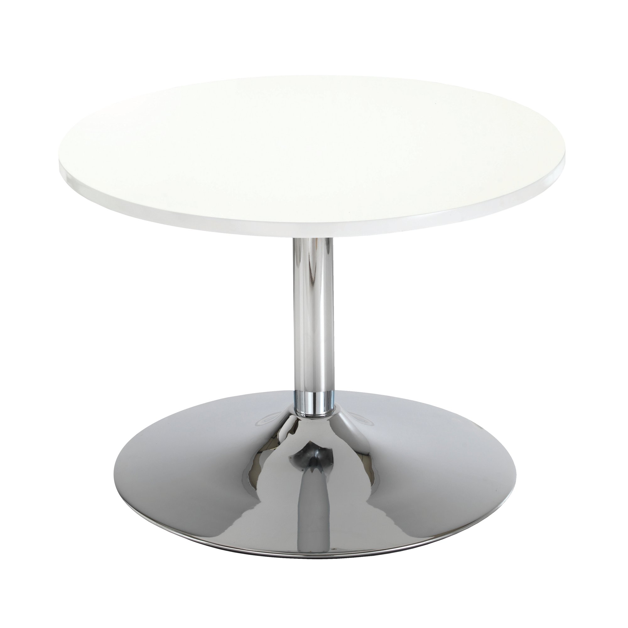 5 Star Sosta Low Round Bistro Table 600x420mm White/Chrome KF838812