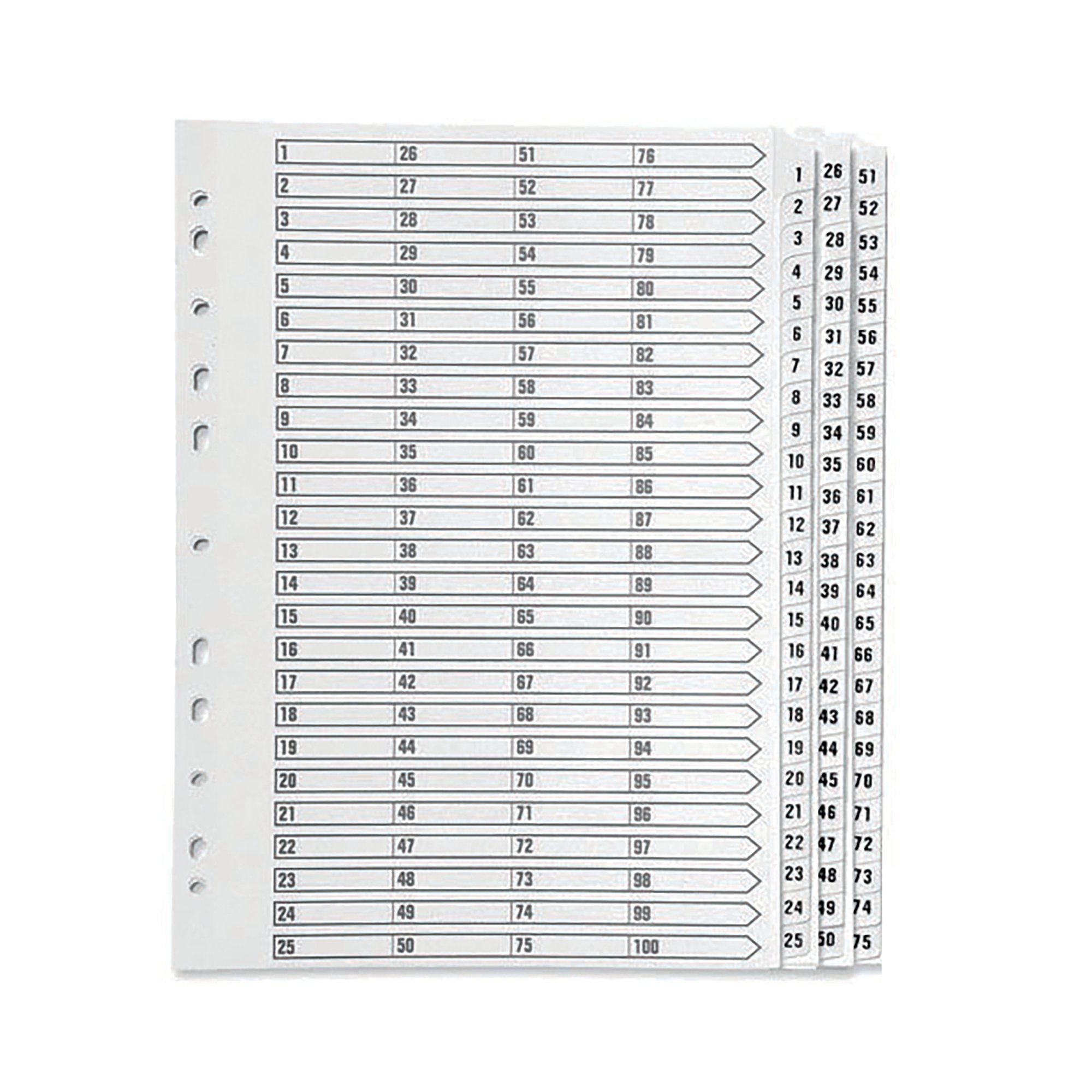 Q-Connect 1-75 Index Multi-Punched Reinforced Board Clear Tab A4 White KF97058