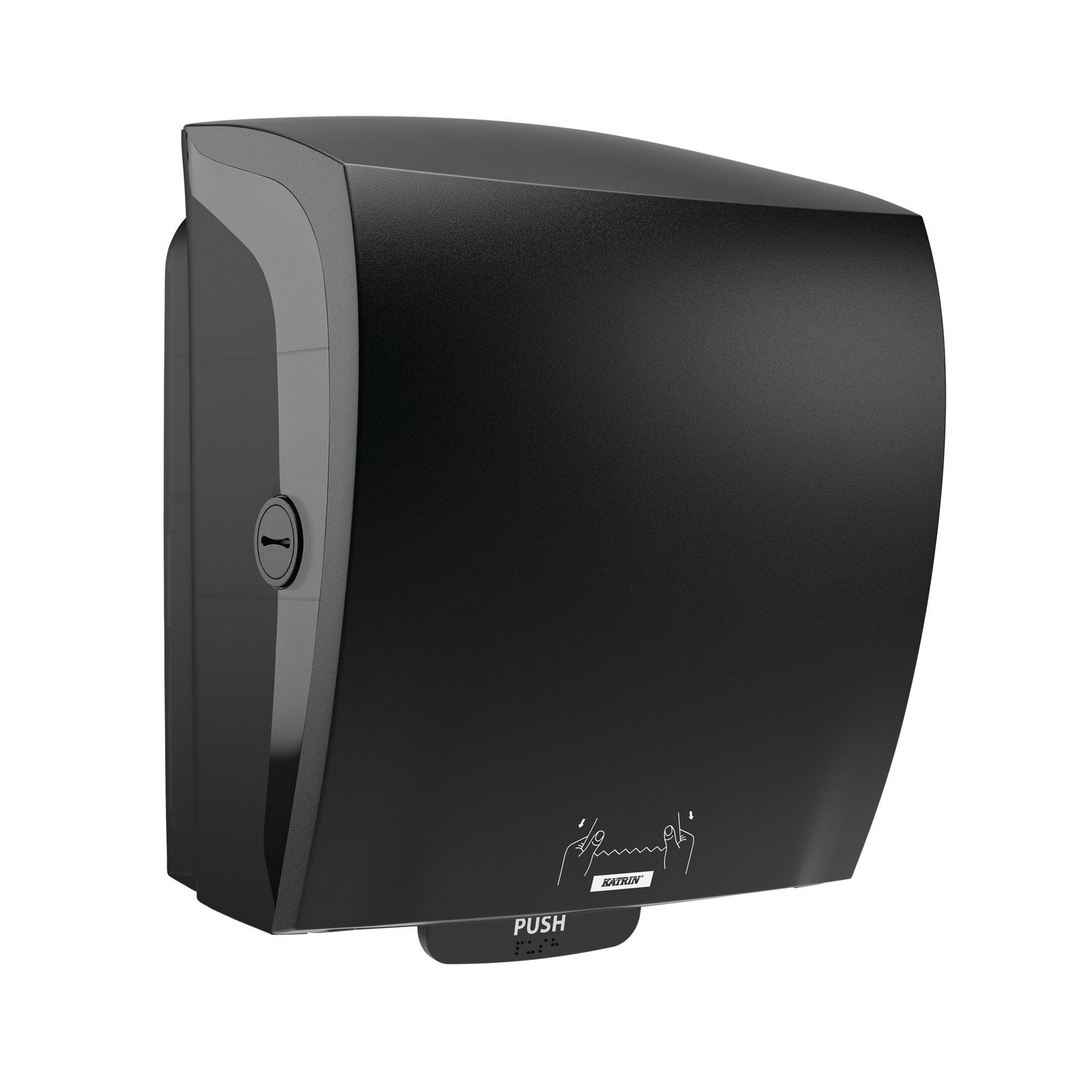 Katrin Plastic Dispenser For System Paper Towel Roll Black 82070