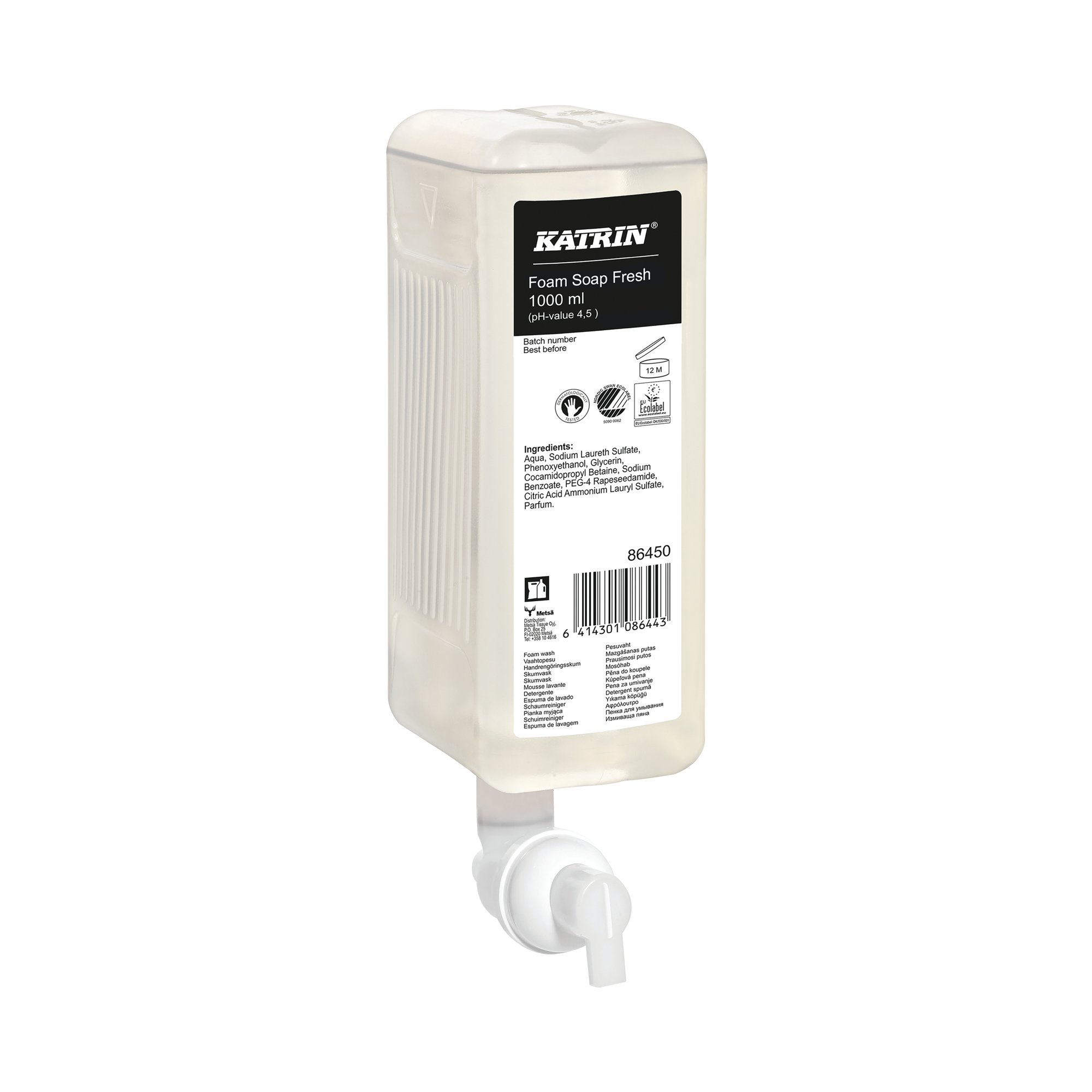 Katrin Hand Wash Foam Refill 1000ml Fresh Pack of 6 86450